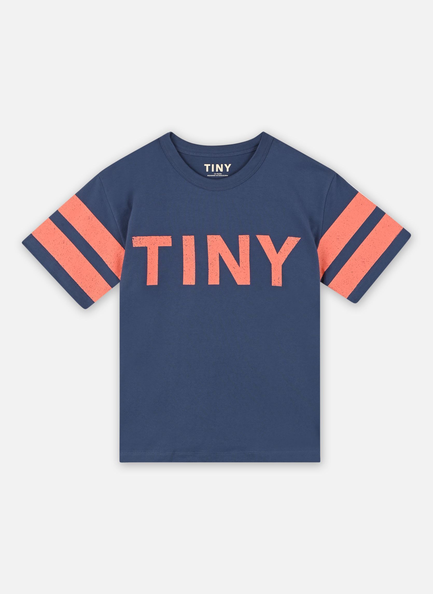 Kurzarm-T-Shirts Stripes Logo Tee blau Tinycottons Kurzarm-T-Shirts Stripes Logo Tee blau LIGHT NAVY