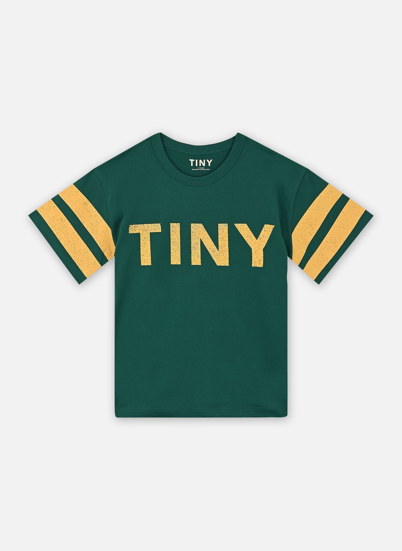 Tee-shirts manches courtes Stripes Logo Tee vert Tinycottons Tee-shirts manches courtes Stripes Logo Tee vert Dark Emerald
