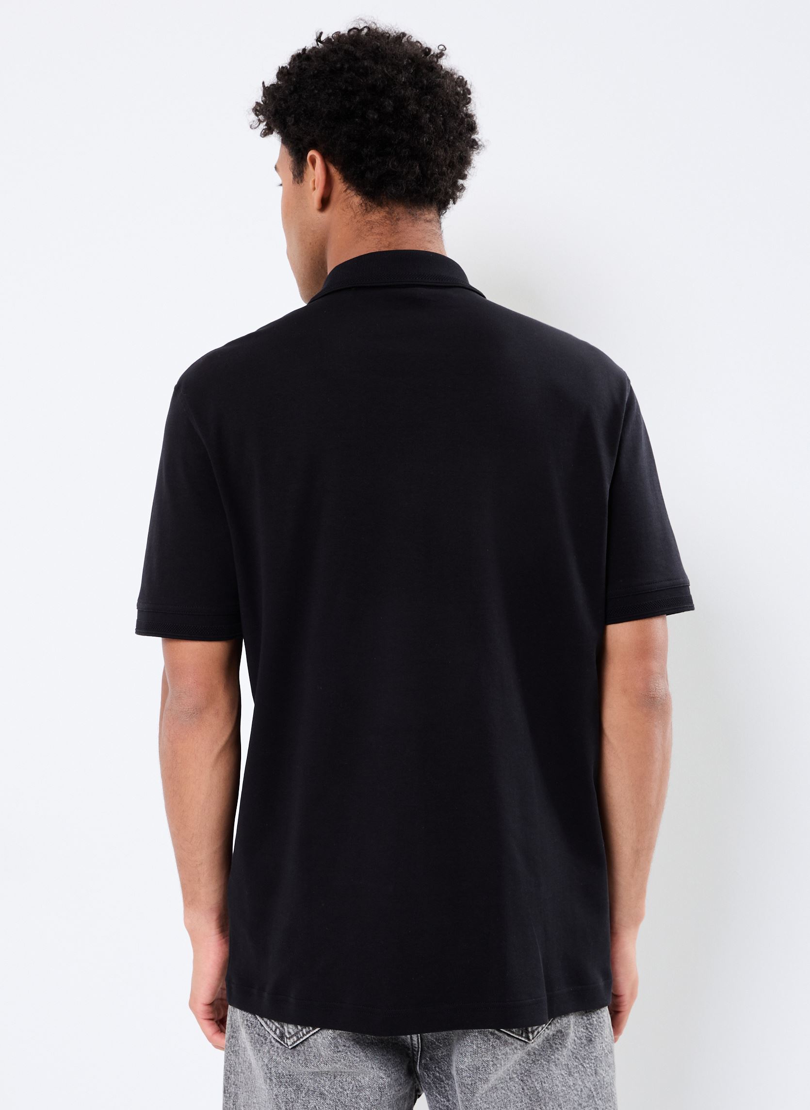 Polo a maniche corte Pe_Interlock uomo nero BOSS Polo a maniche corte Pe_Interlock uomo nero 001-BLACK