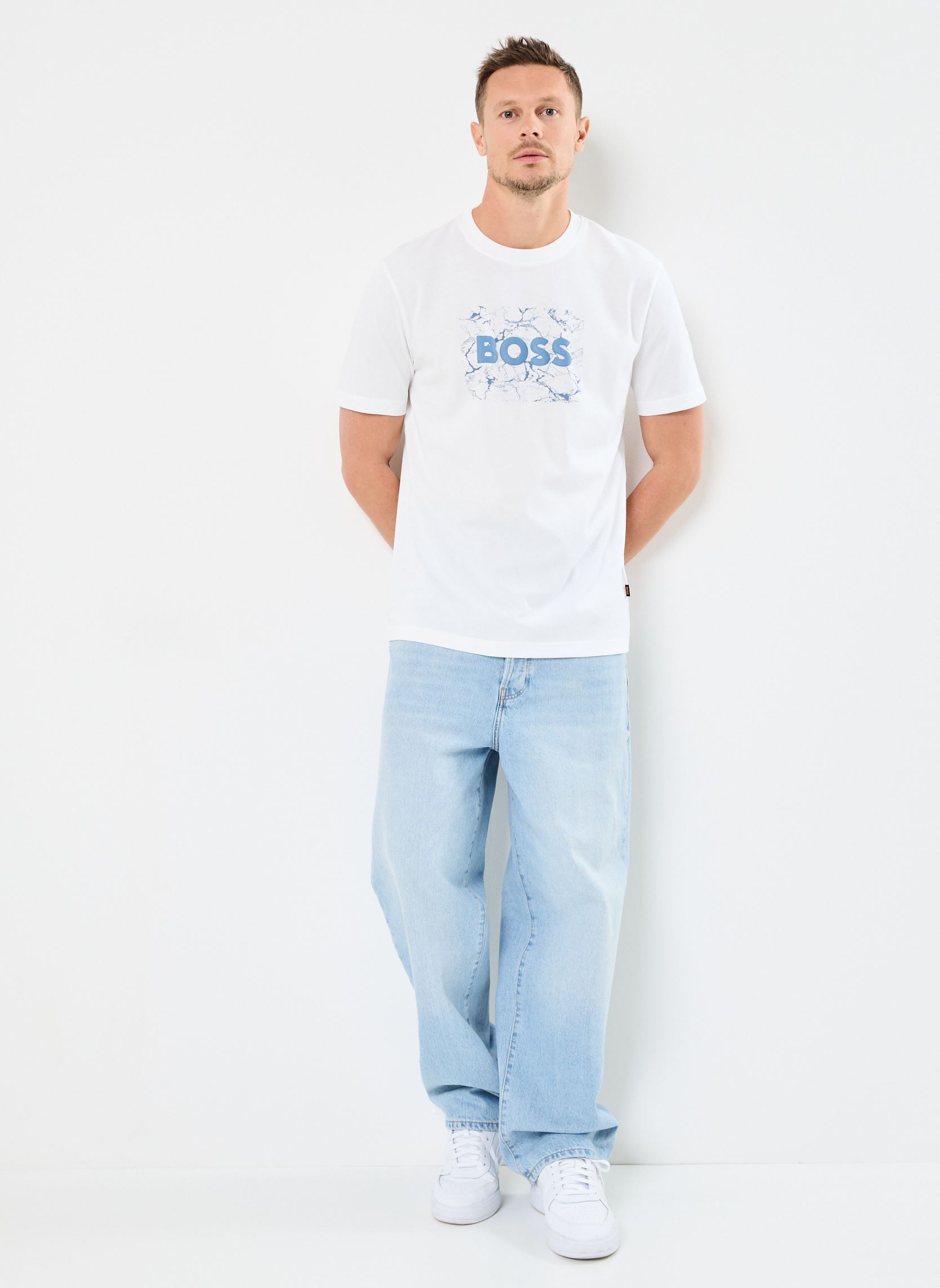 Kurzarm-T-Shirts Te_logospace herren weiß BOSS Kurzarm-T-Shirts Te_logospace herren weiß 100-WHITE