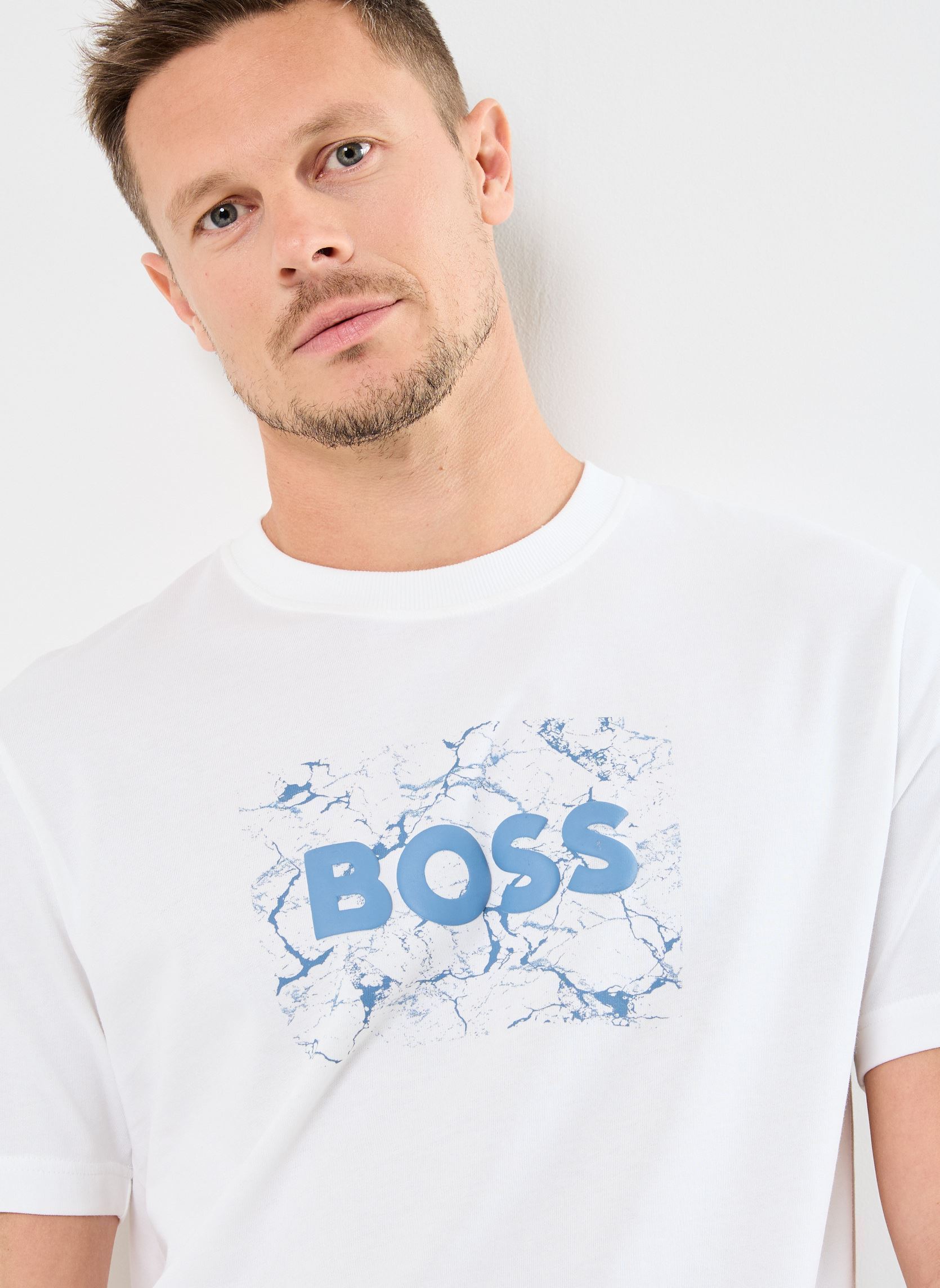 Kurzarm-T-Shirts Te_logospace herren weiß BOSS Kurzarm-T-Shirts Te_logospace herren weiß 100-WHITE