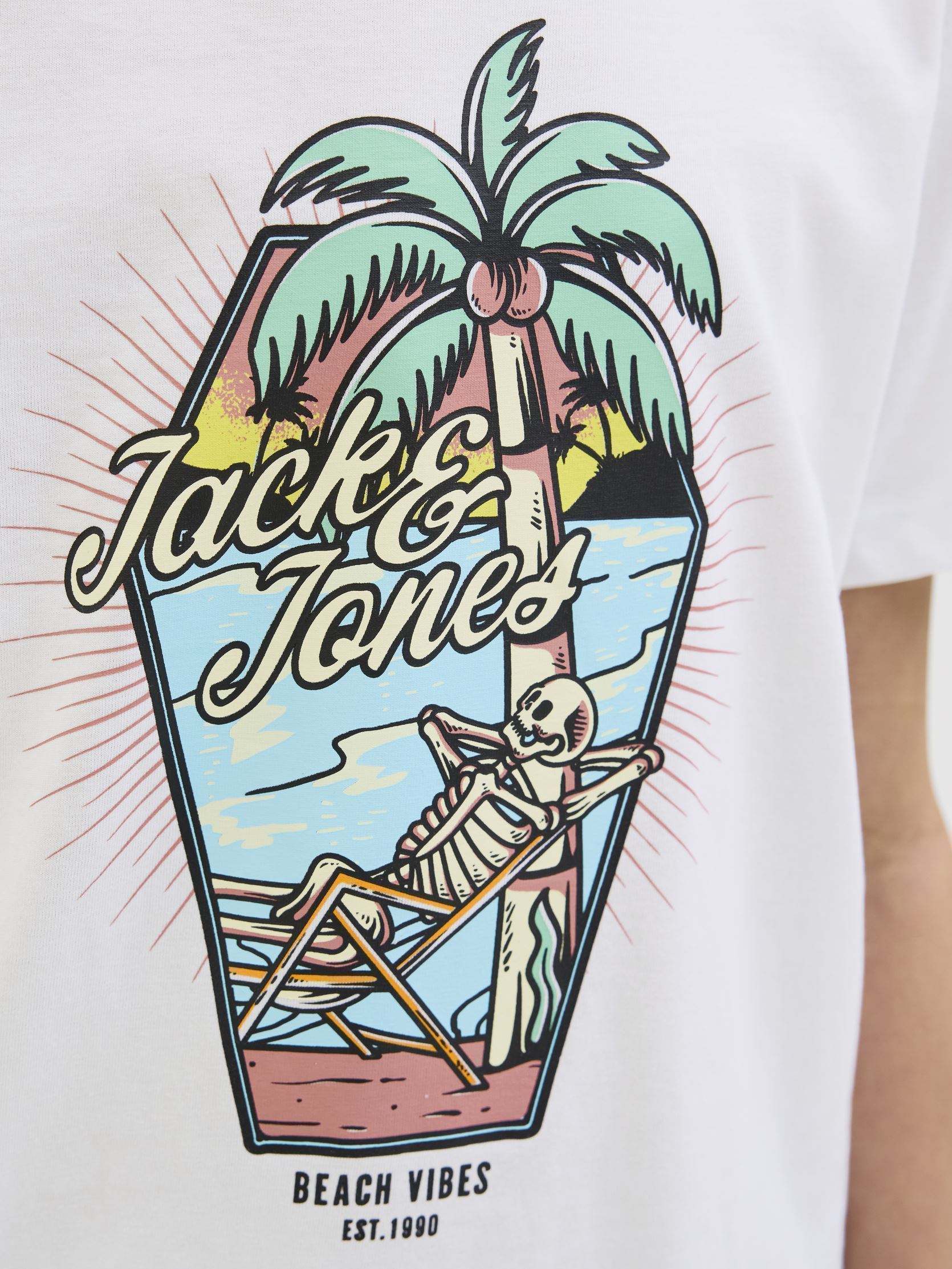 Tee-shirts manches courtes Jjelijah Tee Ss Crew Neck Jnr 12269825 garçon blanc Jack & Jones Tee-shirts manches courtes Jjelijah Tee Ss Crew Neck Jnr 12269825 garçon blanc WHITE