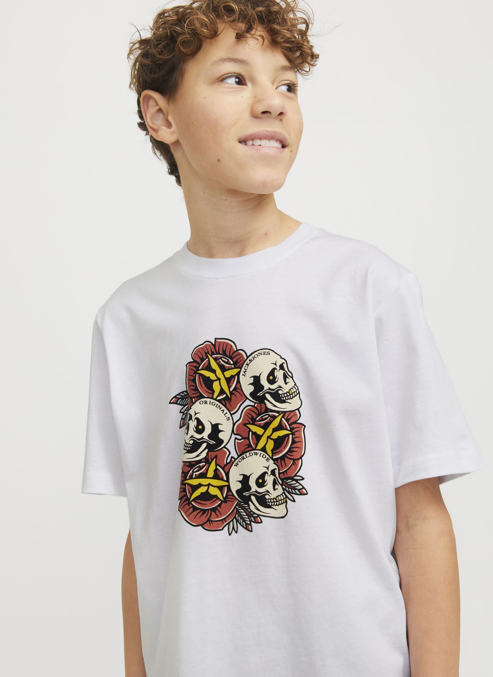 Tee-shirts manches courtes Joranatomy Skull Tee Ss Crew Neck Sn Jnr garçon blanc Jack & Jones Tee-shirts manches courtes Joranatomy Skull Tee Ss Crew Neck Sn Jnr garçon blanc BRIGHT WHITE