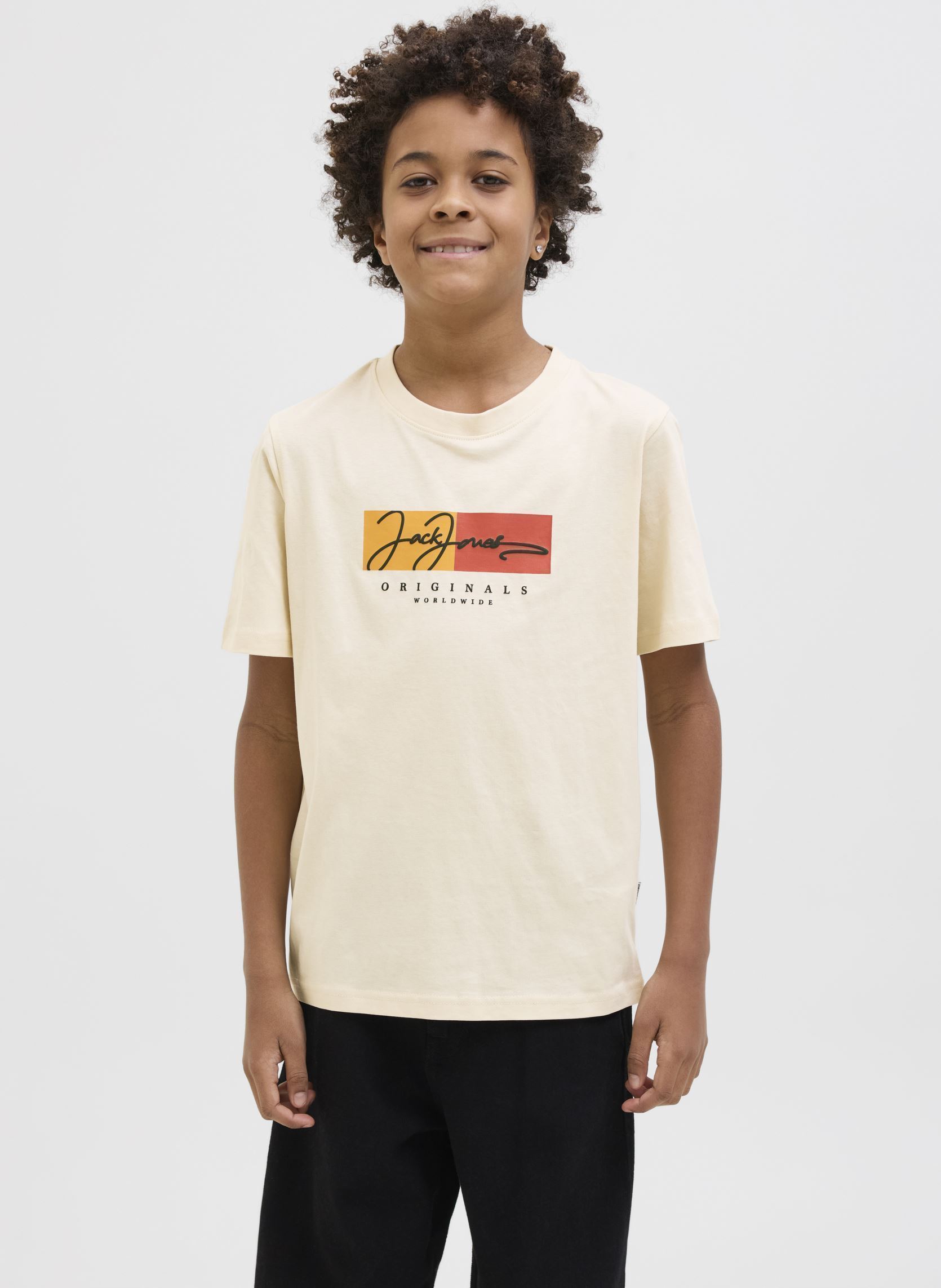 Tee-shirts manches courtes Jorfrederiksberg Boxscript Tee Ss Sn Jnr garçon blanc Jack & Jones Tee-shirts manches courtes Jorfrederiksberg Boxscript Tee Ss Sn Jnr garçon blanc ANTIQUE WHITE