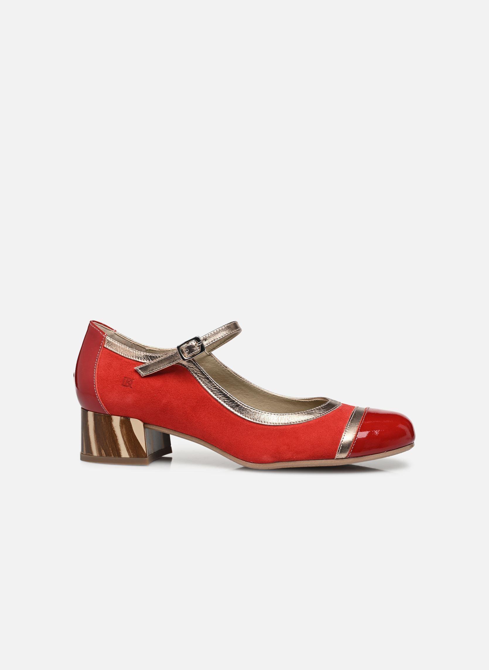 Slingback pumps FRIDA D9027 dames rood Dorking Slingback pumps FRIDA D9027 dames rood CALF+KAFIR+LAMINA ROJO + ROJO