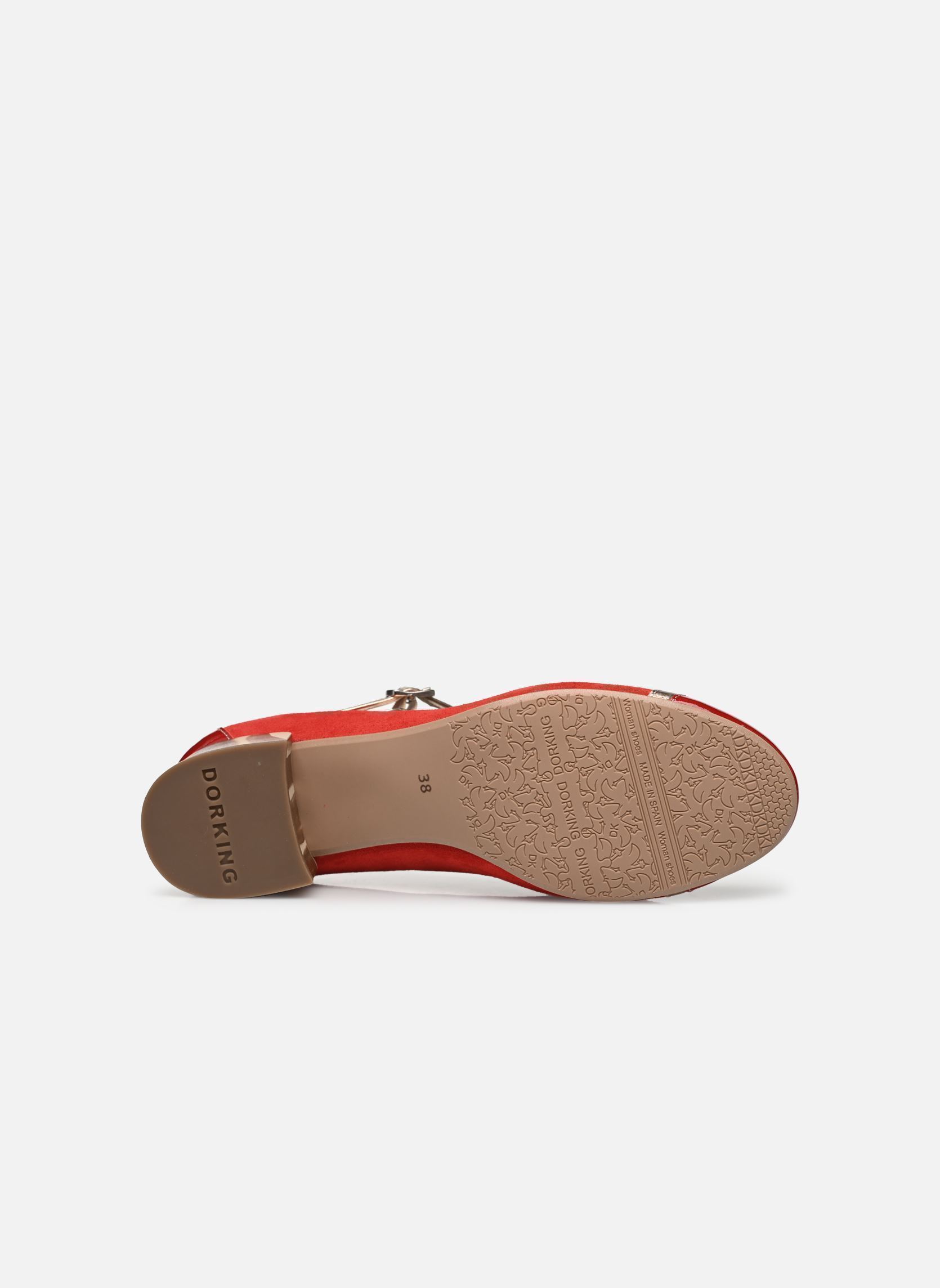 Slingback pumps FRIDA D9027 dames rood Dorking Slingback pumps FRIDA D9027 dames rood CALF+KAFIR+LAMINA ROJO + ROJO