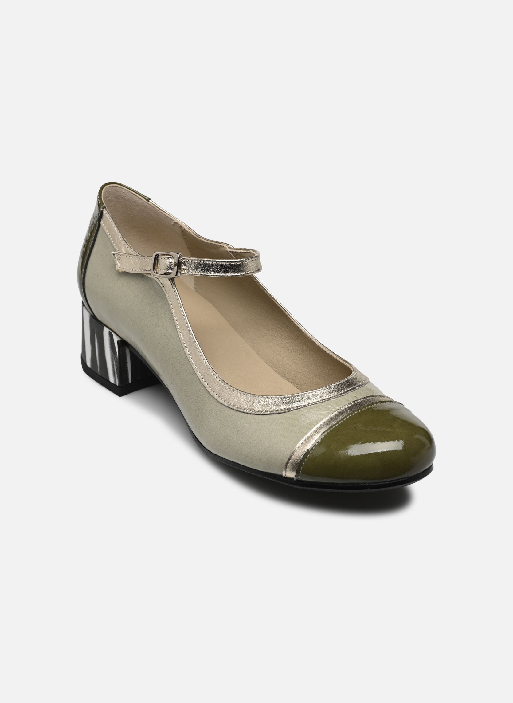 Pumps mit Riemchen FRIDA D9027 damen grün Dorking Pumps mit Riemchen FRIDA D9027 damen grün KROKA+NAPLA+LAMIN FROG + HERB