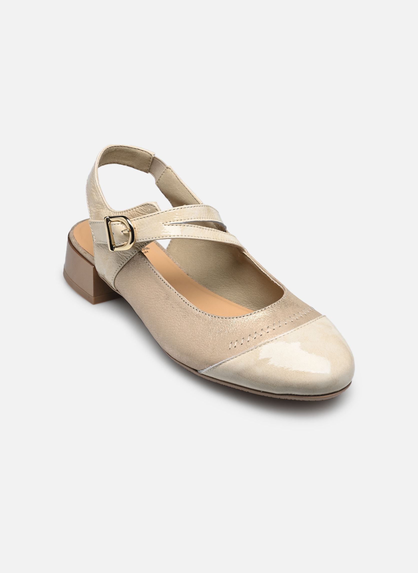 Zapatos de tacón con correas GINAR D9507 mujer beige Dorking Zapatos de tacón con correas GINAR D9507 mujer beige LAGUNA+NAPLAK PLATINO + BEIGE