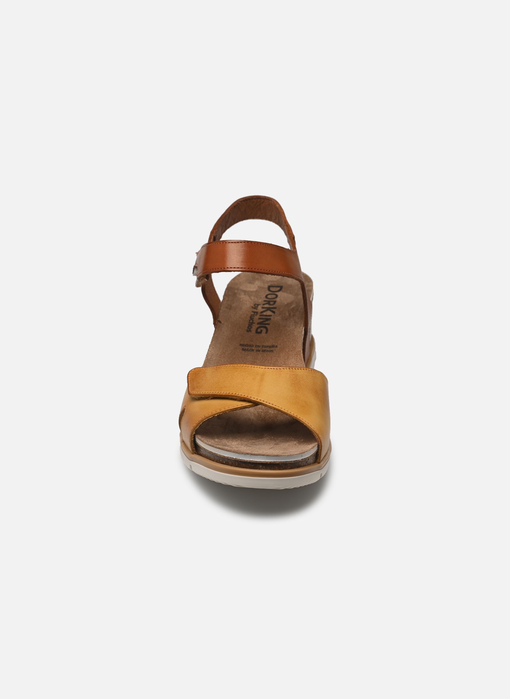 Sandalias y plataformas de cuña GOLD D9512 mujer marrón Dorking Sandalias y plataformas de cuña GOLD D9512 mujer marrón TEXAS+TEXAS+LAMINA SALFRAN + C