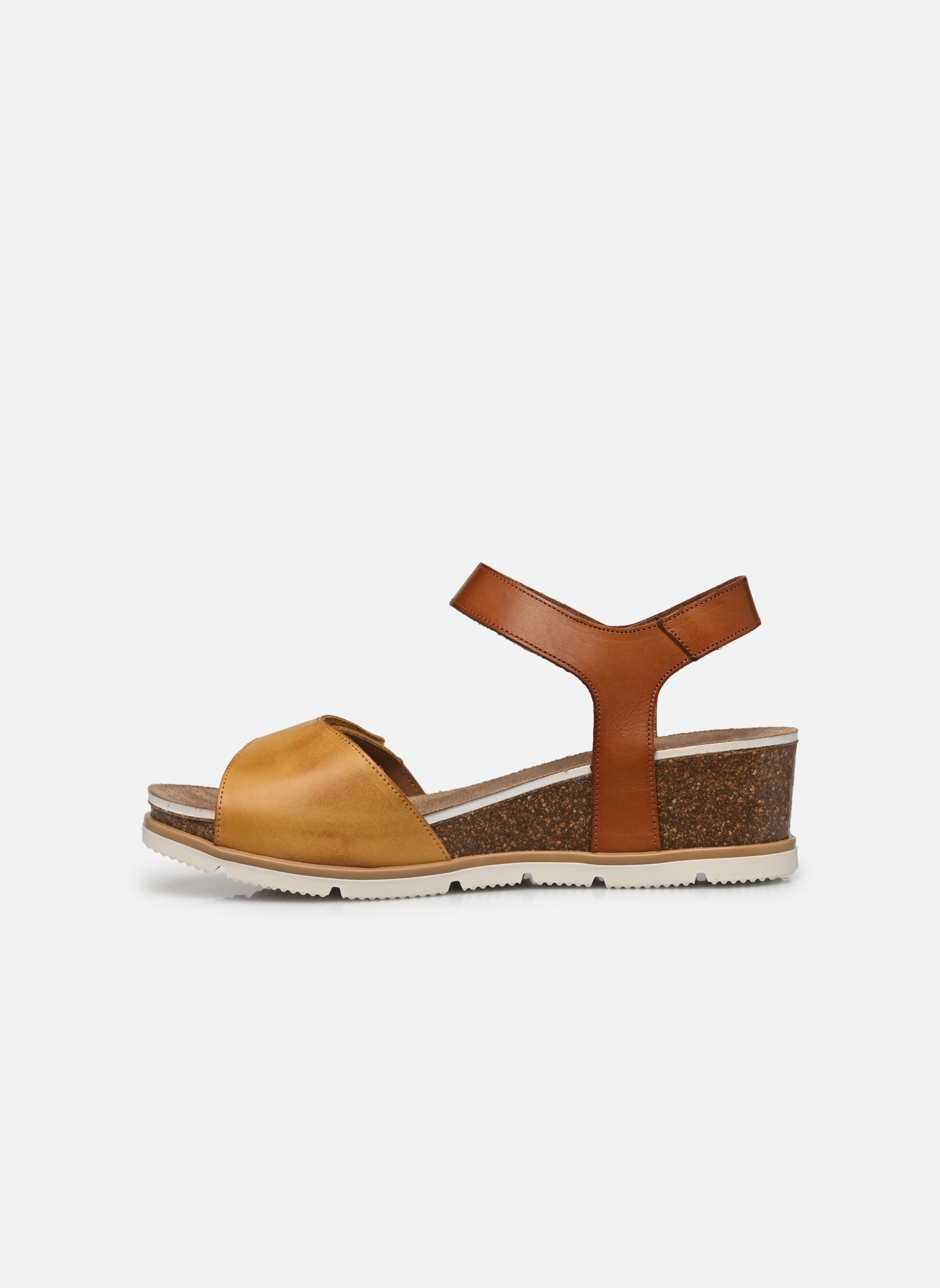Sandalias y plataformas de cuña GOLD D9512 mujer marrón Dorking Sandalias y plataformas de cuña GOLD D9512 mujer marrón TEXAS+TEXAS+LAMINA SALFRAN + C
