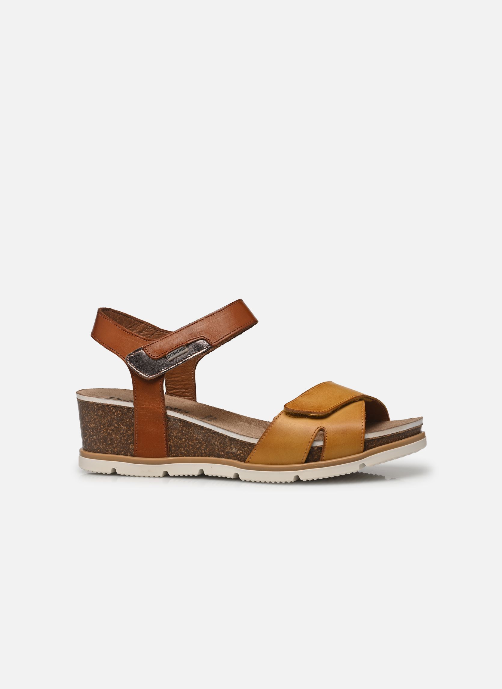 Sandalias y plataformas de cuña GOLD D9512 mujer marrón Dorking Sandalias y plataformas de cuña GOLD D9512 mujer marrón TEXAS+TEXAS+LAMINA SALFRAN + C