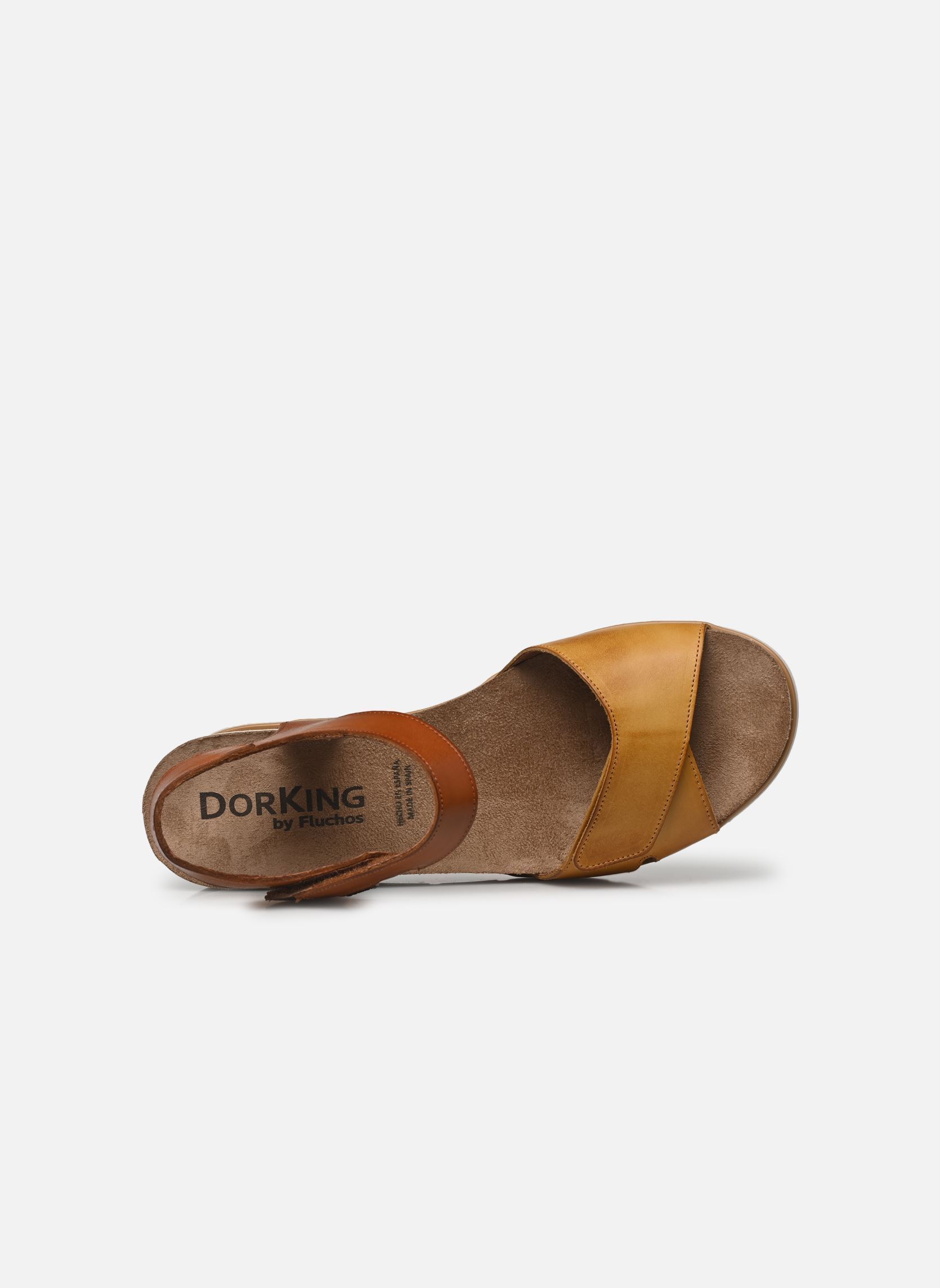 Sandalias y plataformas de cuña GOLD D9512 mujer marrón Dorking Sandalias y plataformas de cuña GOLD D9512 mujer marrón TEXAS+TEXAS+LAMINA SALFRAN + C