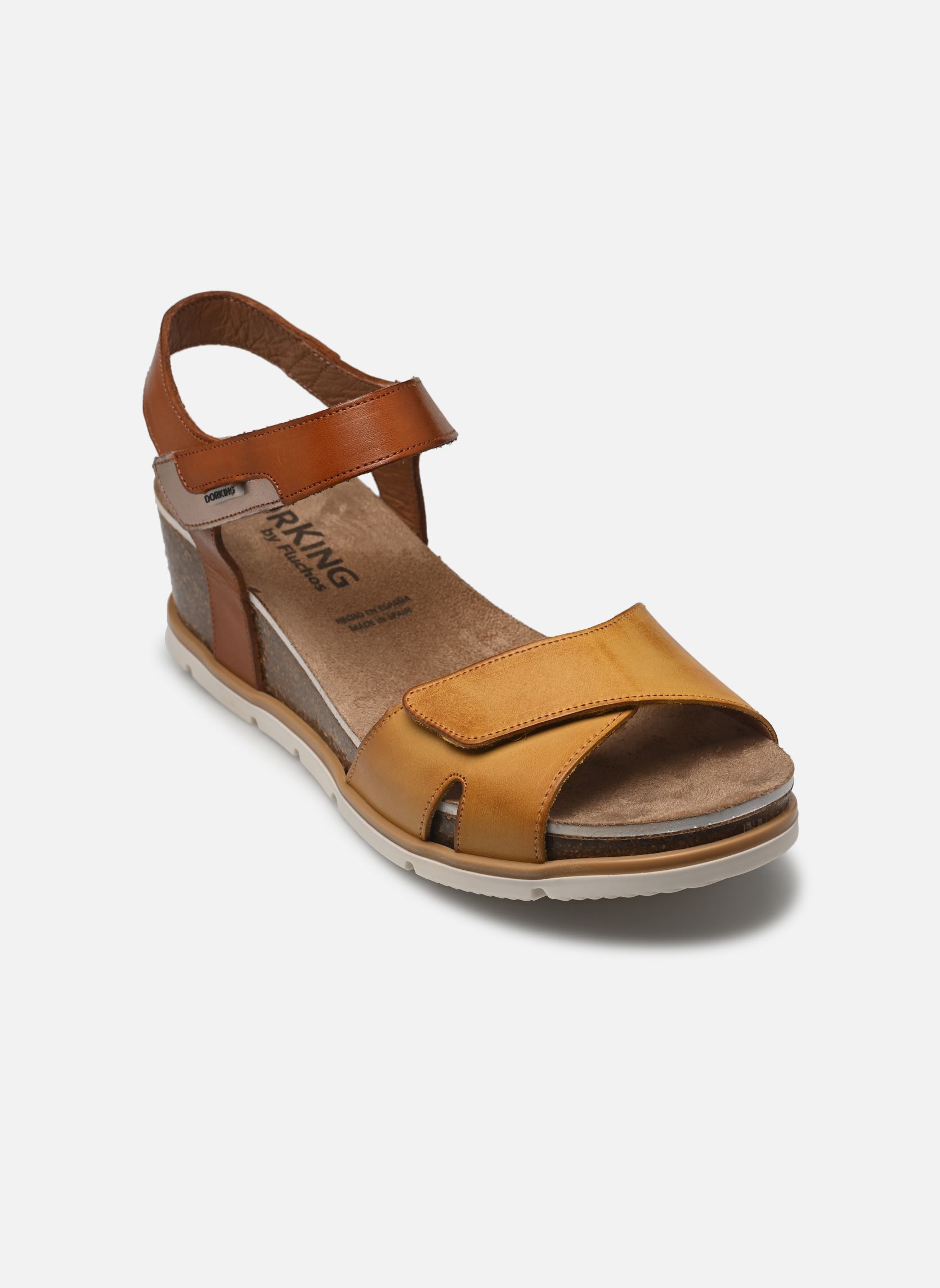 Sandalias y plataformas de cuña GOLD D9512 mujer marrón Dorking Sandalias y plataformas de cuña GOLD D9512 mujer marrón TEXAS+TEXAS+LAMINA SALFRAN + C