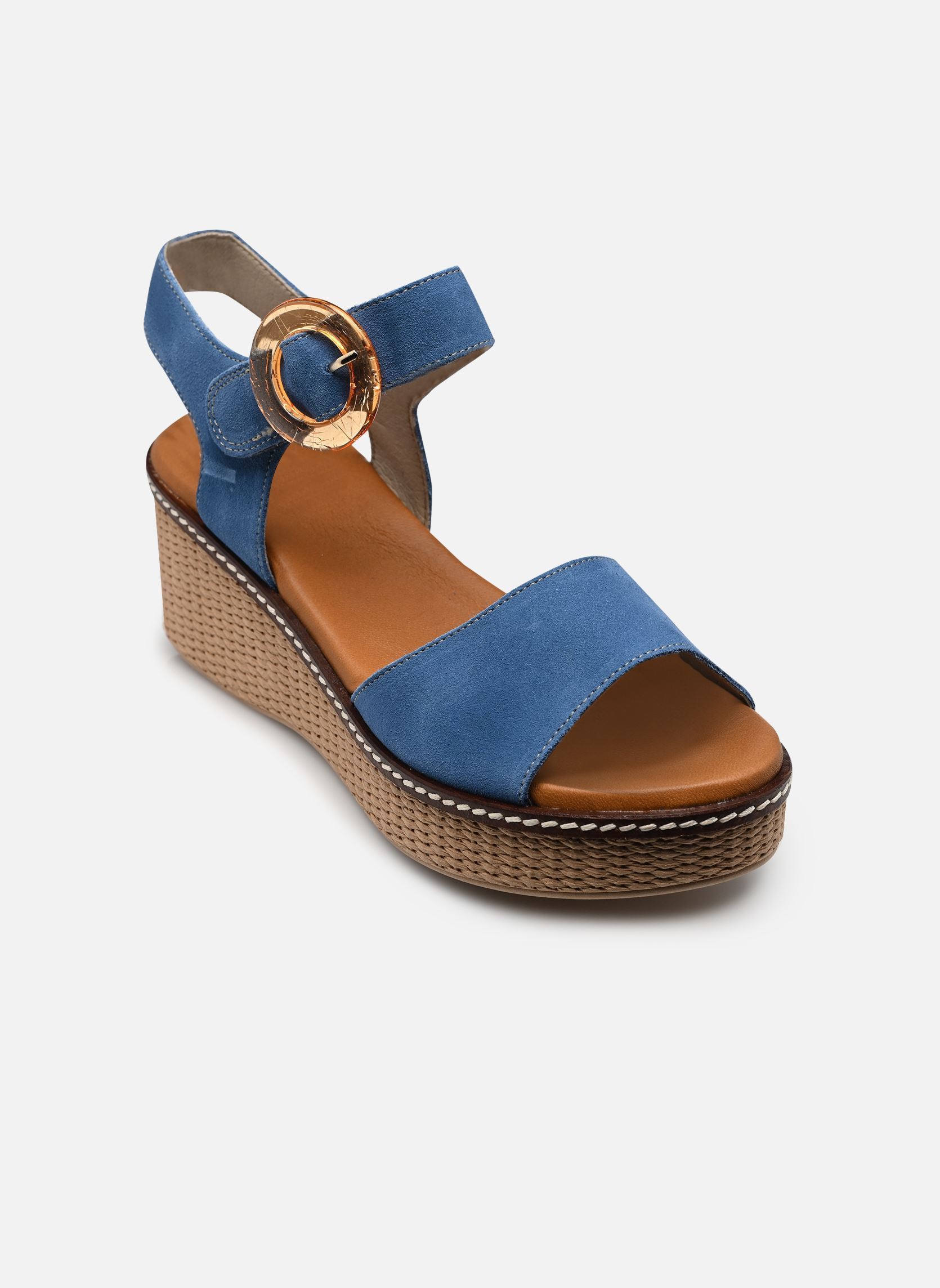 Sandales compensées et plateformes NIDO D9450 femme bleu Dorking Sandales compensées et plateformes NIDO D9450 femme bleu CALF BALI