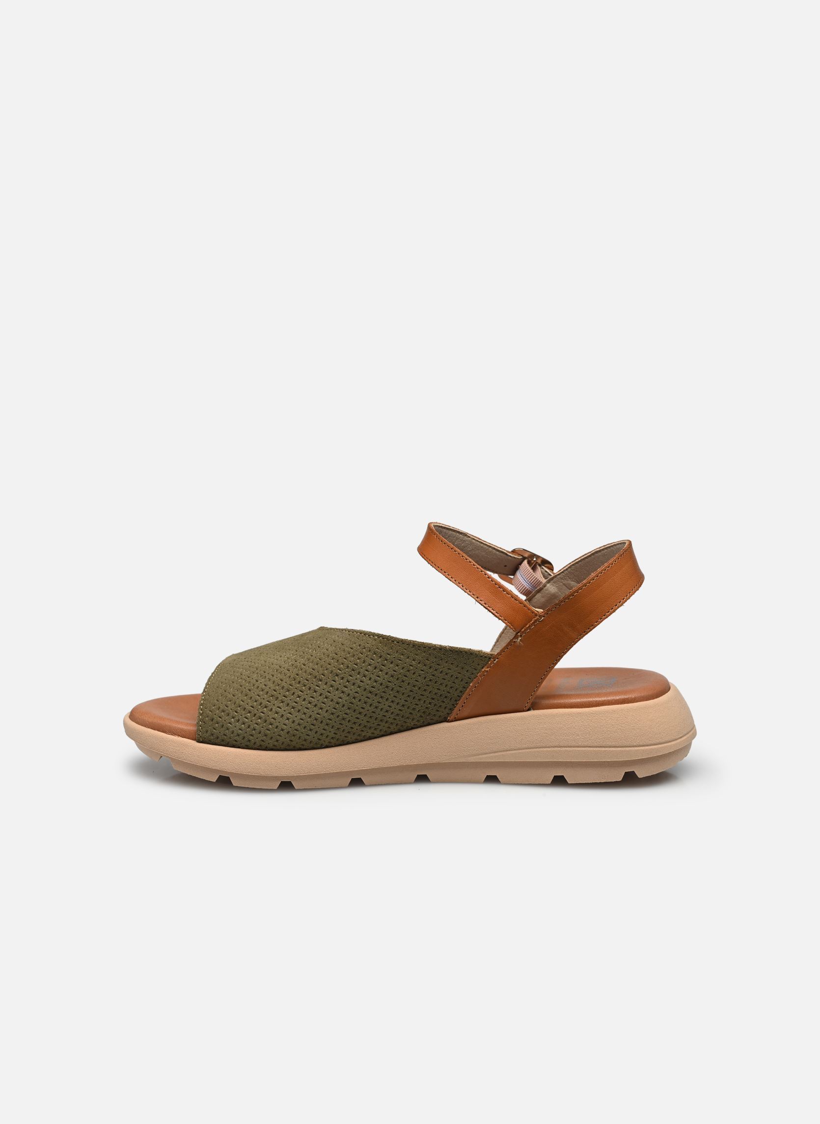 Sandalias y plataformas de cuña GANDIA D9464 mujer verde Dorking Sandalias y plataformas de cuña GANDIA D9464 mujer verde CALF+TIBET KAKI + CUERO