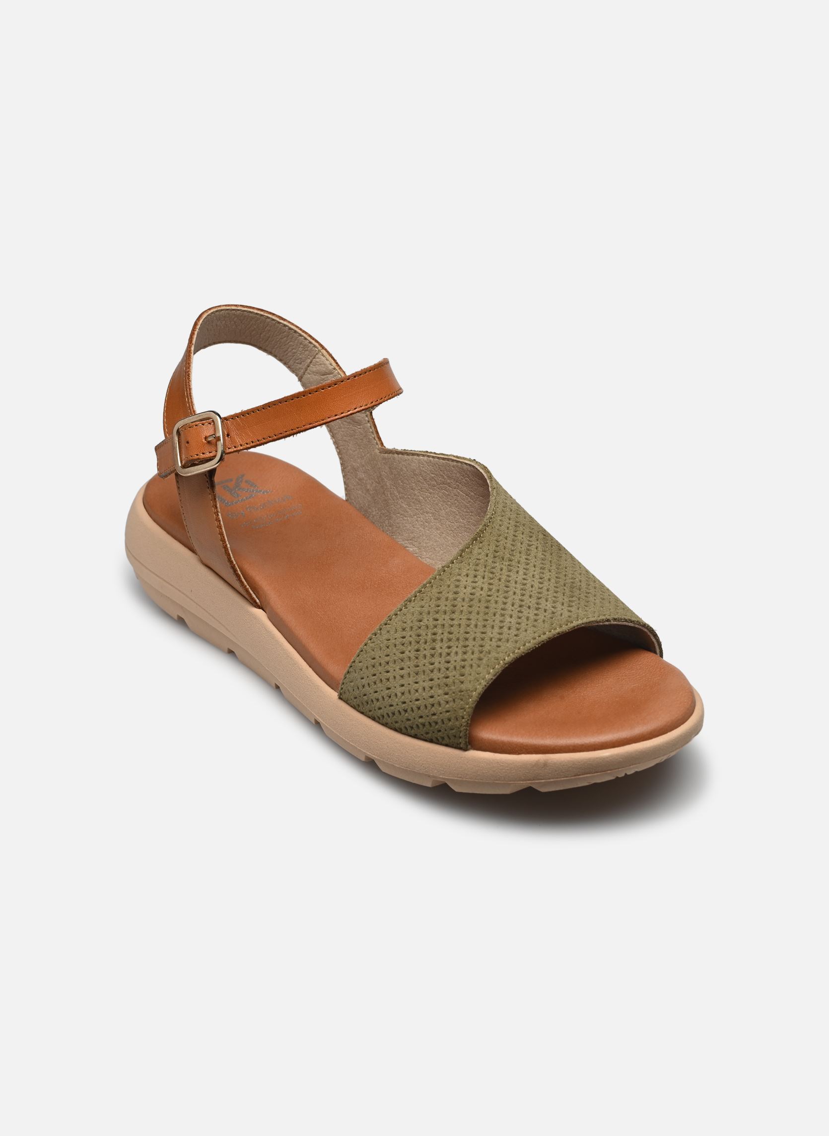 Sandalias y plataformas de cuña GANDIA D9464 mujer verde Dorking Sandalias y plataformas de cuña GANDIA D9464 mujer verde CALF+TIBET KAKI + CUERO
