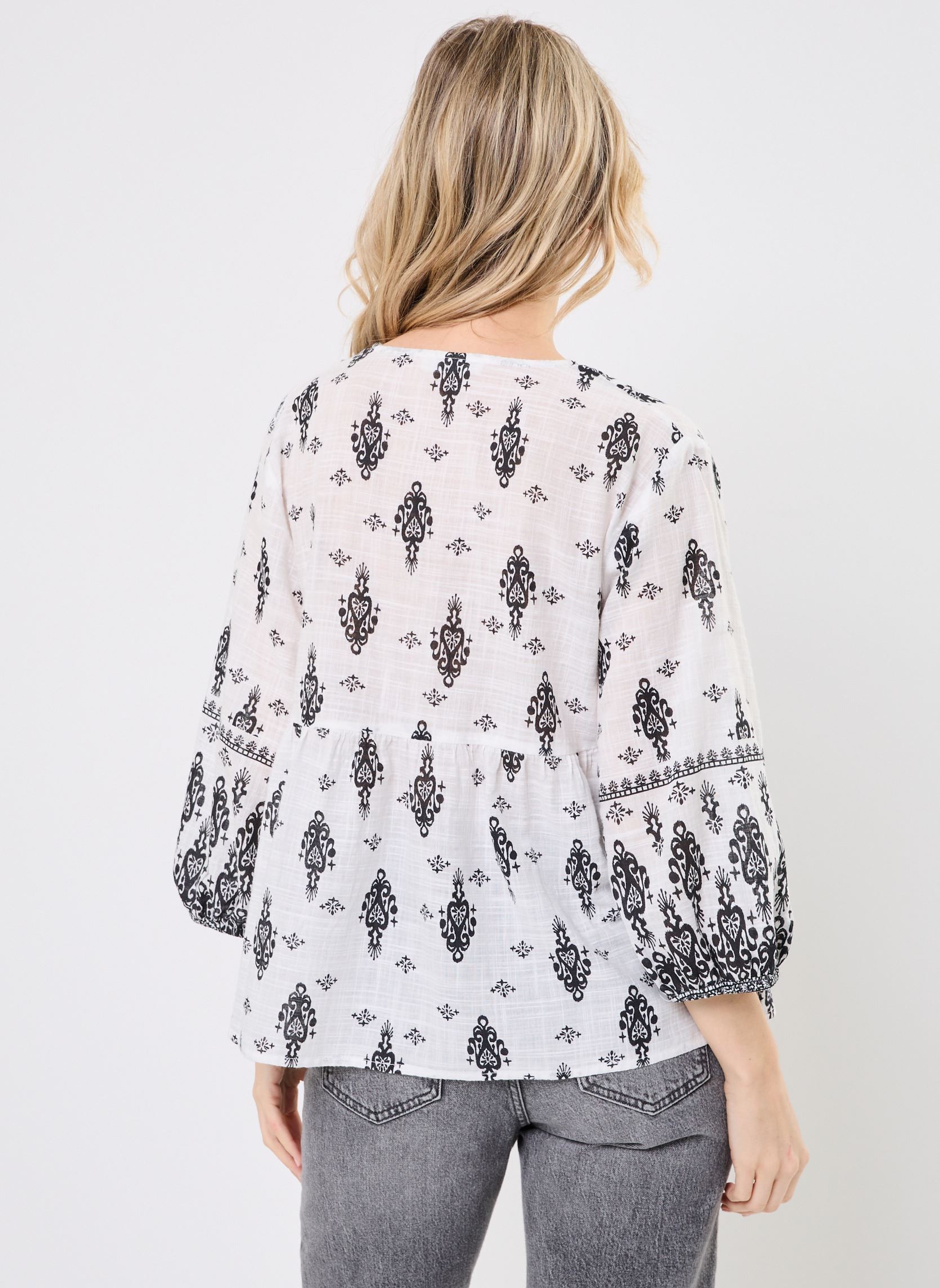 Blouses manches longues CHEMISE FOLK femme blanc MADE BY Blouses manches longues CHEMISE FOLK femme blanc IMP_GRAND ETHNIC_ECRU