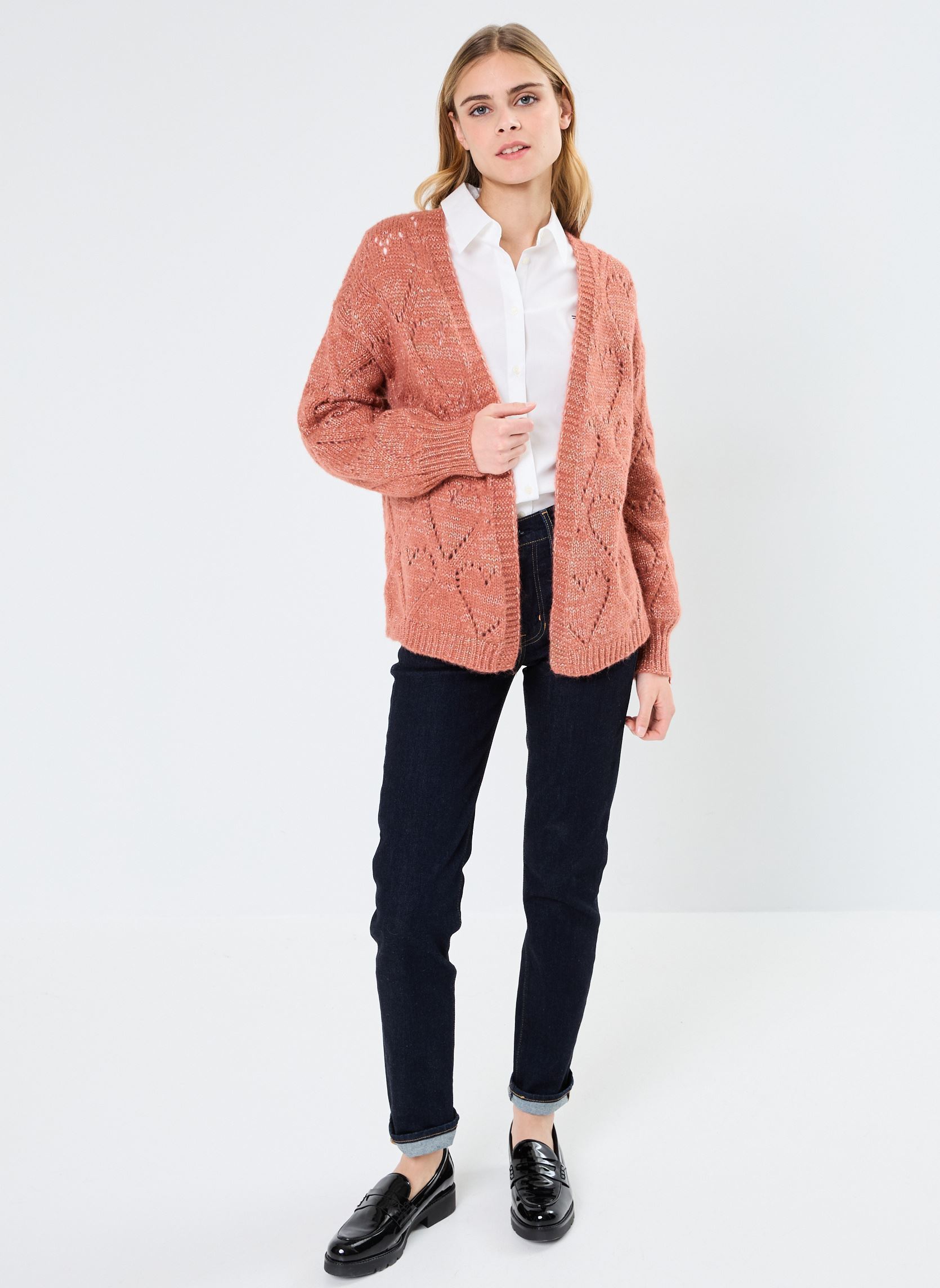 Gilets LADIES KNITTED CARDIGAN LA1631CN femme orange Molly Bracken Gilets LADIES KNITTED CARDIGAN LA1631CN femme orange TERRACOTTA