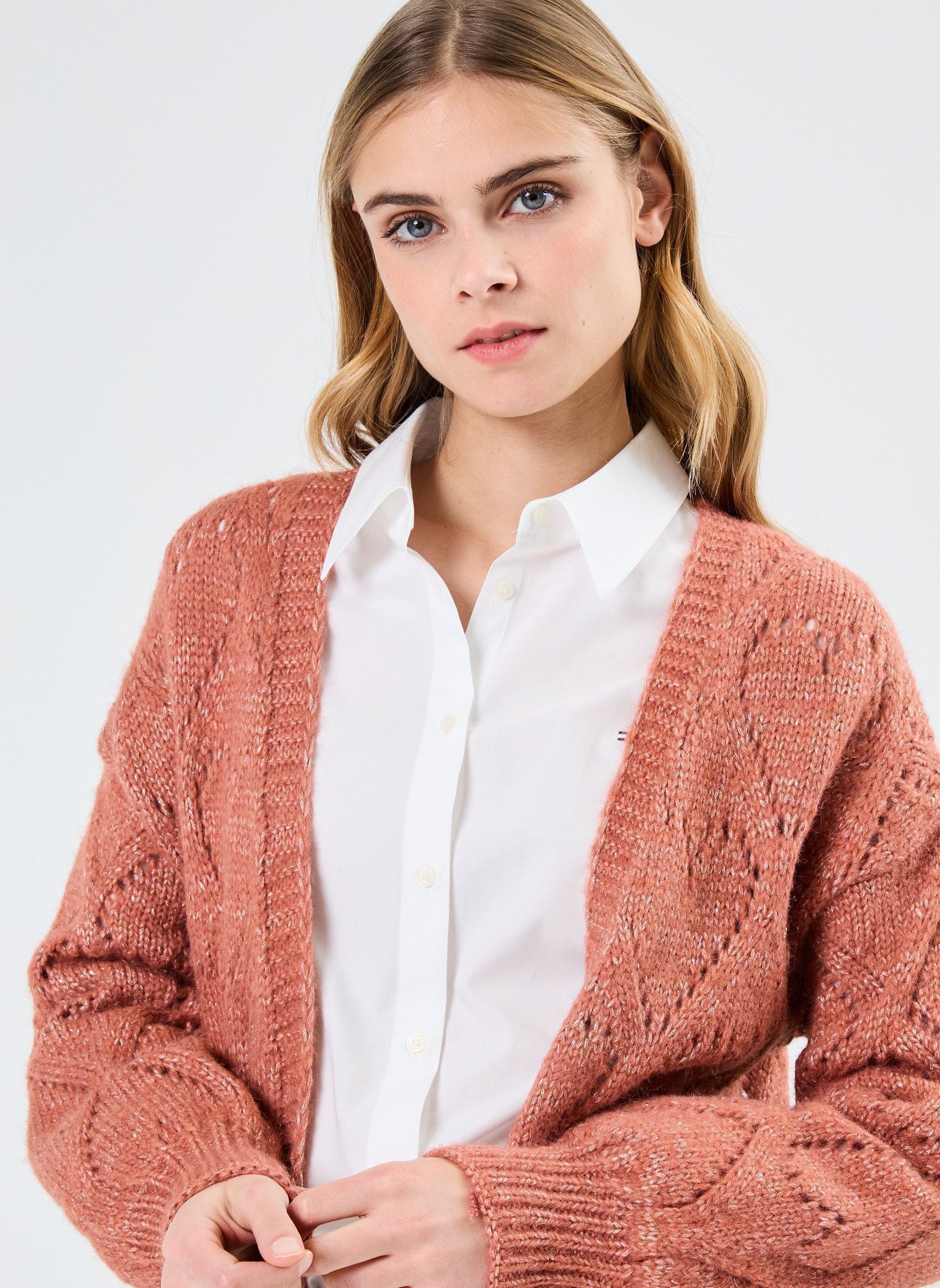 Gilets LADIES KNITTED CARDIGAN LA1631CN femme orange Molly Bracken Gilets LADIES KNITTED CARDIGAN LA1631CN femme orange TERRACOTTA
