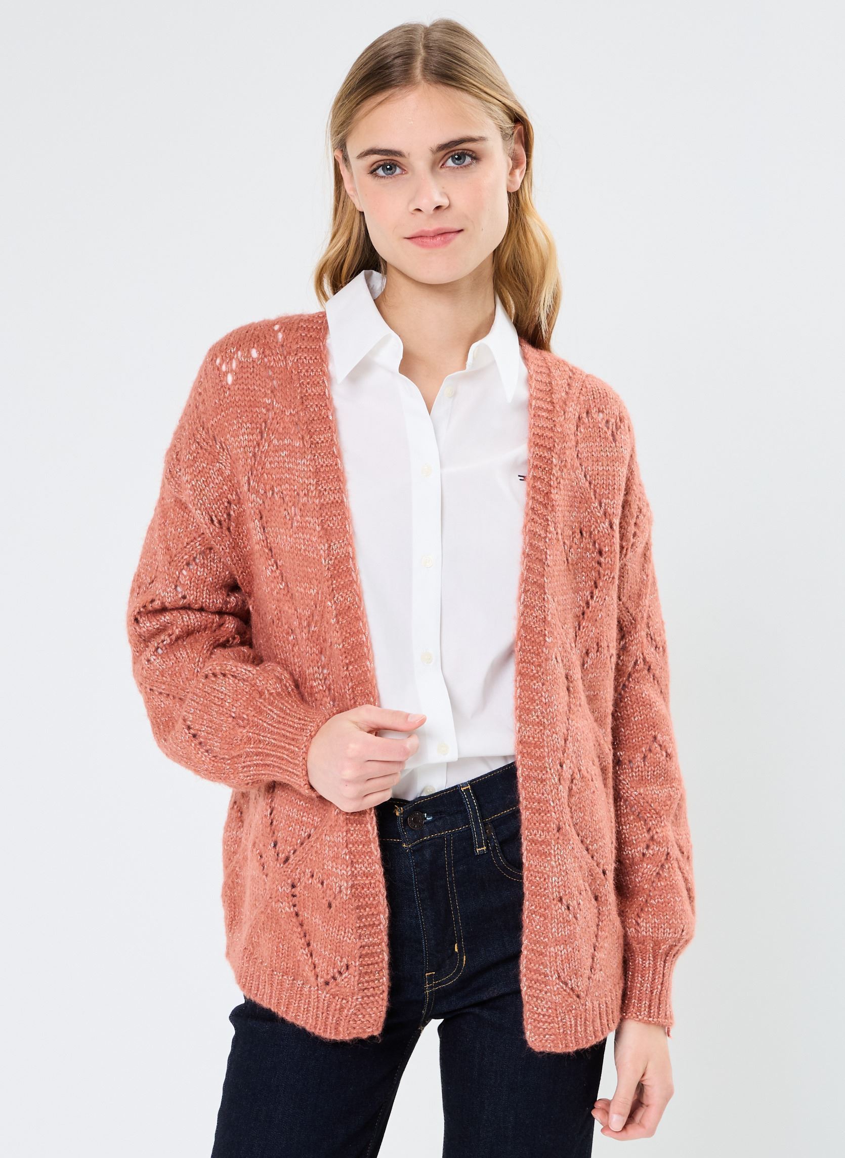 Gilets LADIES KNITTED CARDIGAN LA1631CN femme orange Molly Bracken Gilets LADIES KNITTED CARDIGAN LA1631CN femme orange TERRACOTTA