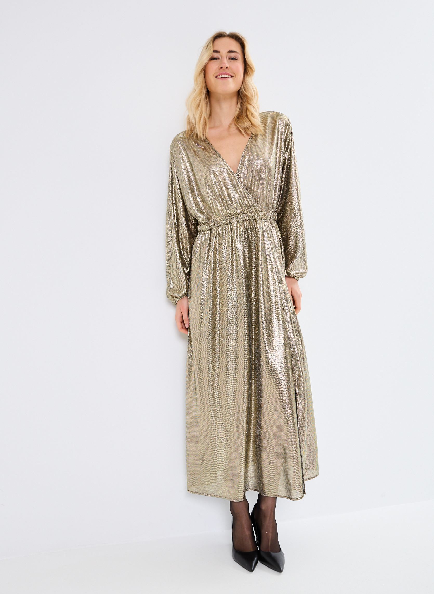 Robes longues LADIES KNITTED DRESS GW03CH femme or et bronze Molly Bracken Robes longues LADIES KNITTED DRESS GW03CH femme or et bronze GOLD