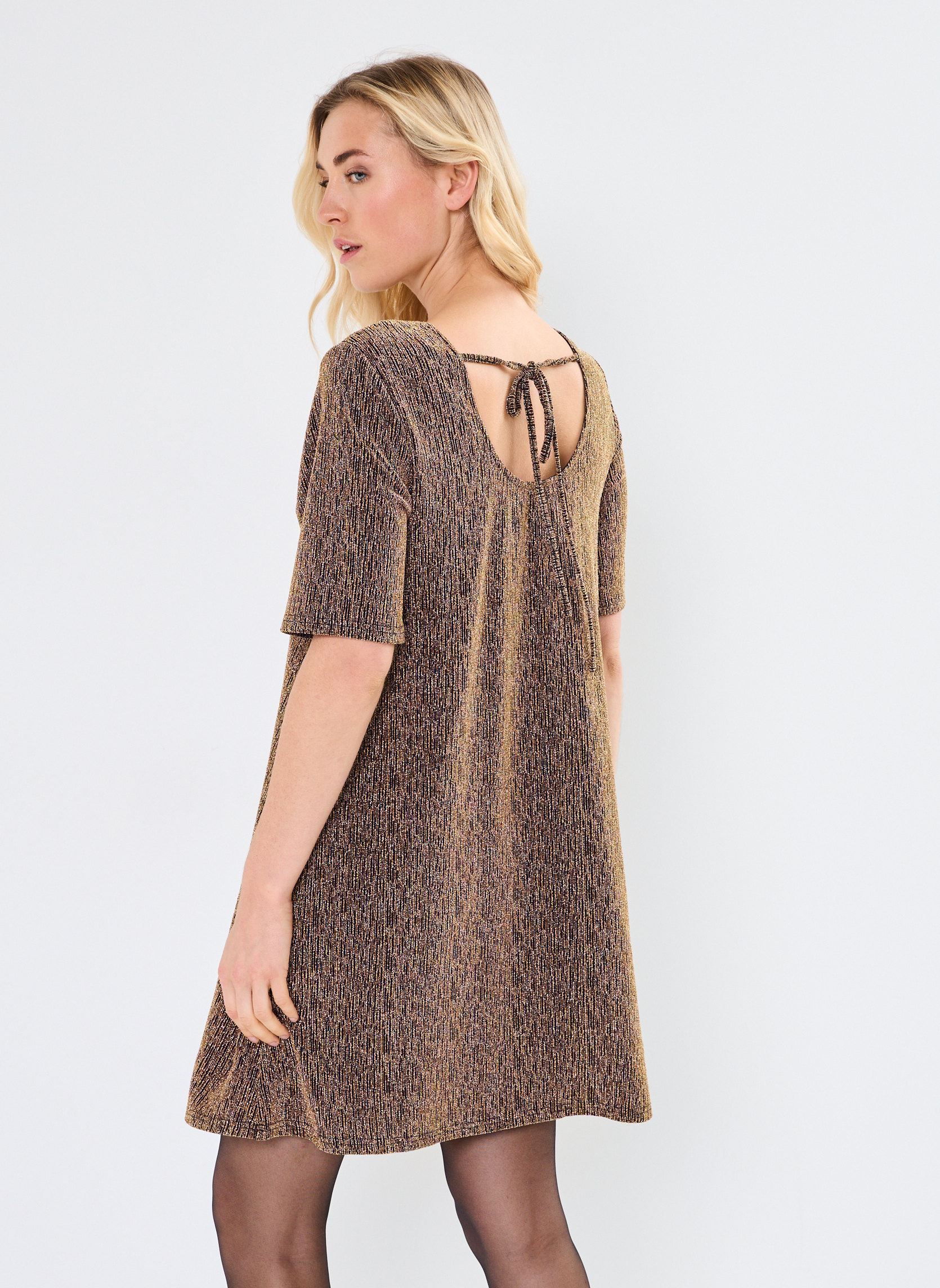 Robes LADIES KNITTED DRESS MW118CH femme or et bronze Molly Bracken Robes LADIES KNITTED DRESS MW118CH femme or et bronze GOLD