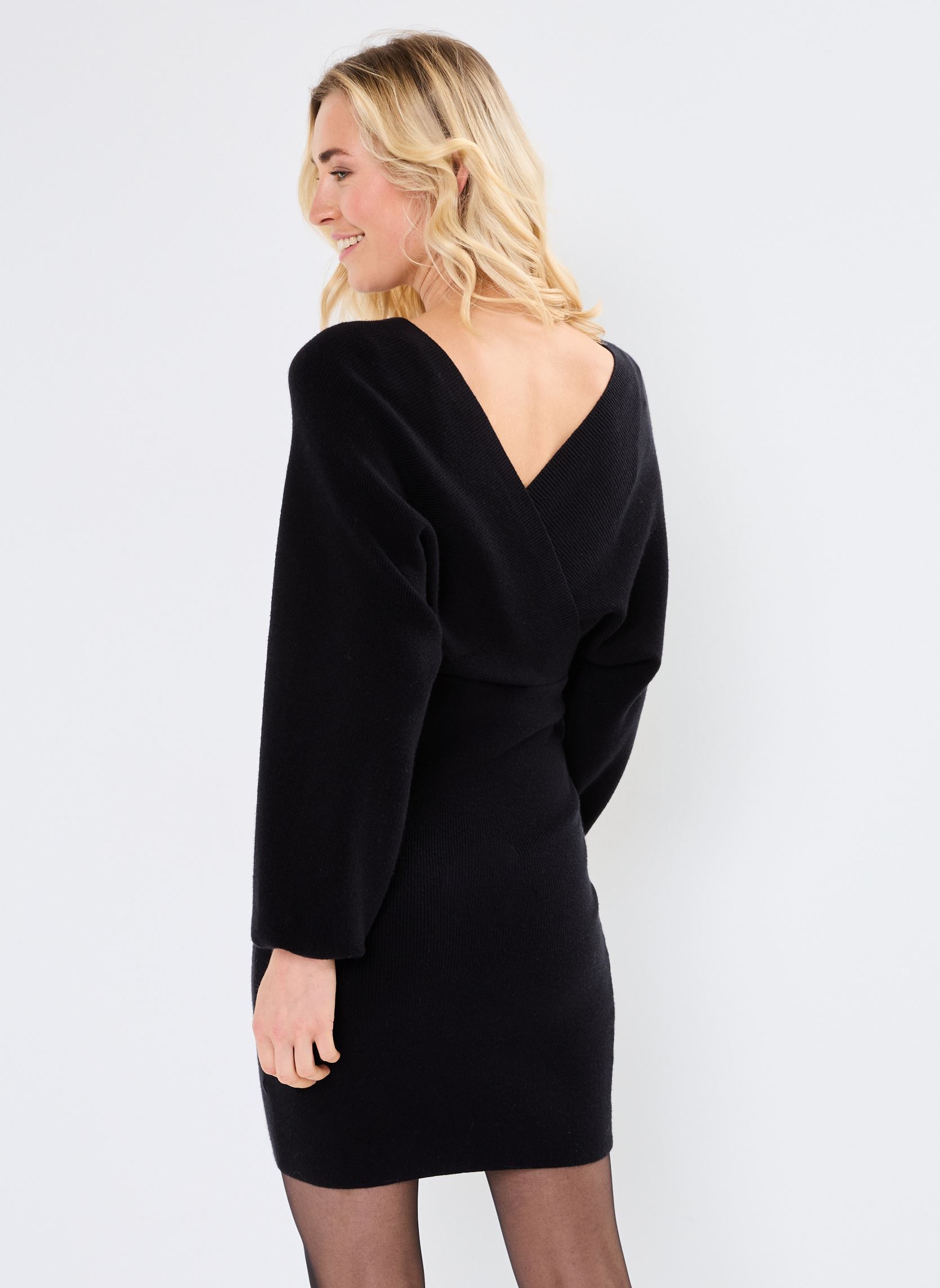 Kleider LADIES KNITTED DRESS T1928CN damen schwarz Molly Bracken Kleider LADIES KNITTED DRESS T1928CN damen schwarz BLACK