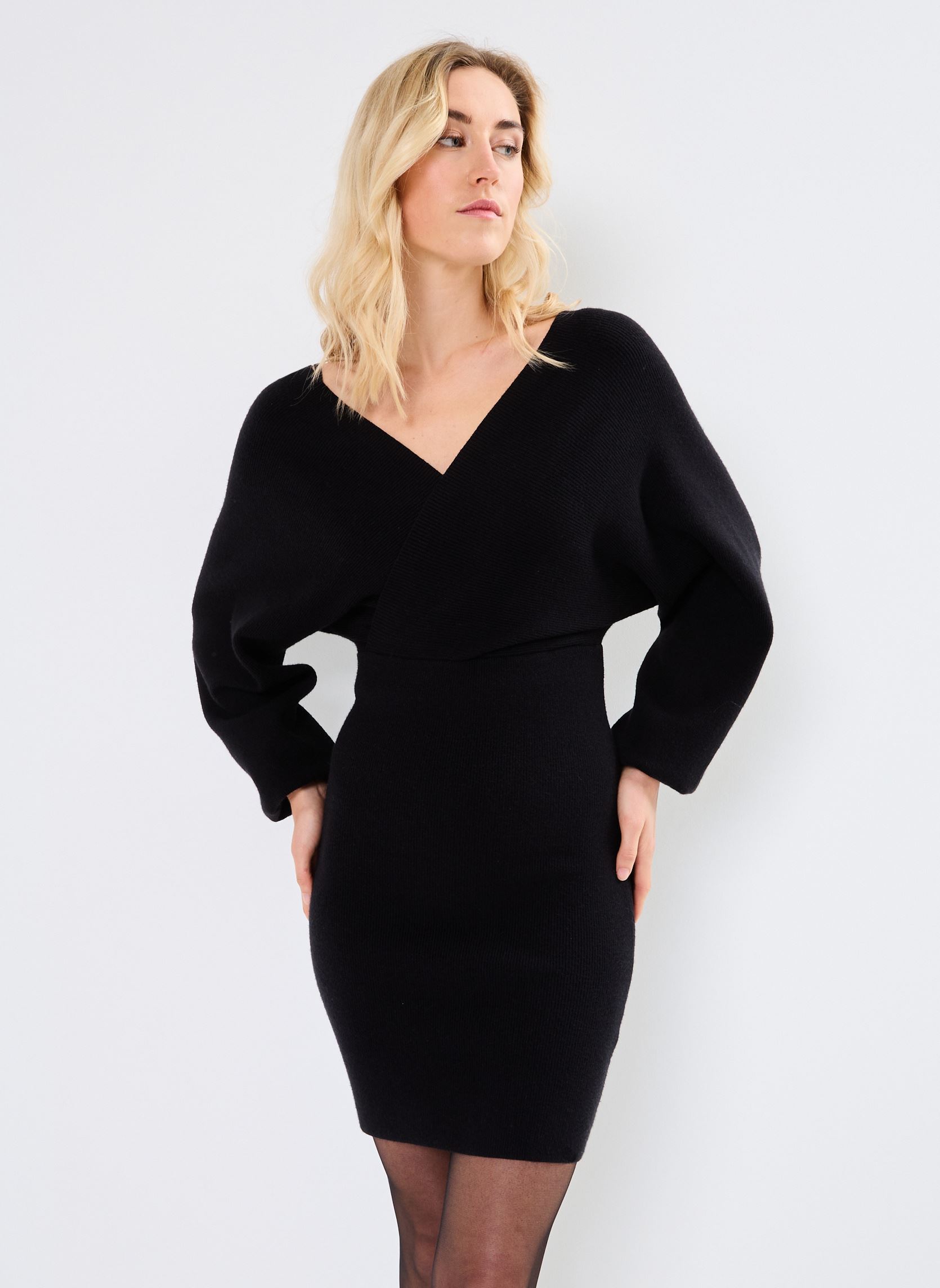 Kleider LADIES KNITTED DRESS T1928CN damen schwarz Molly Bracken Kleider LADIES KNITTED DRESS T1928CN damen schwarz BLACK