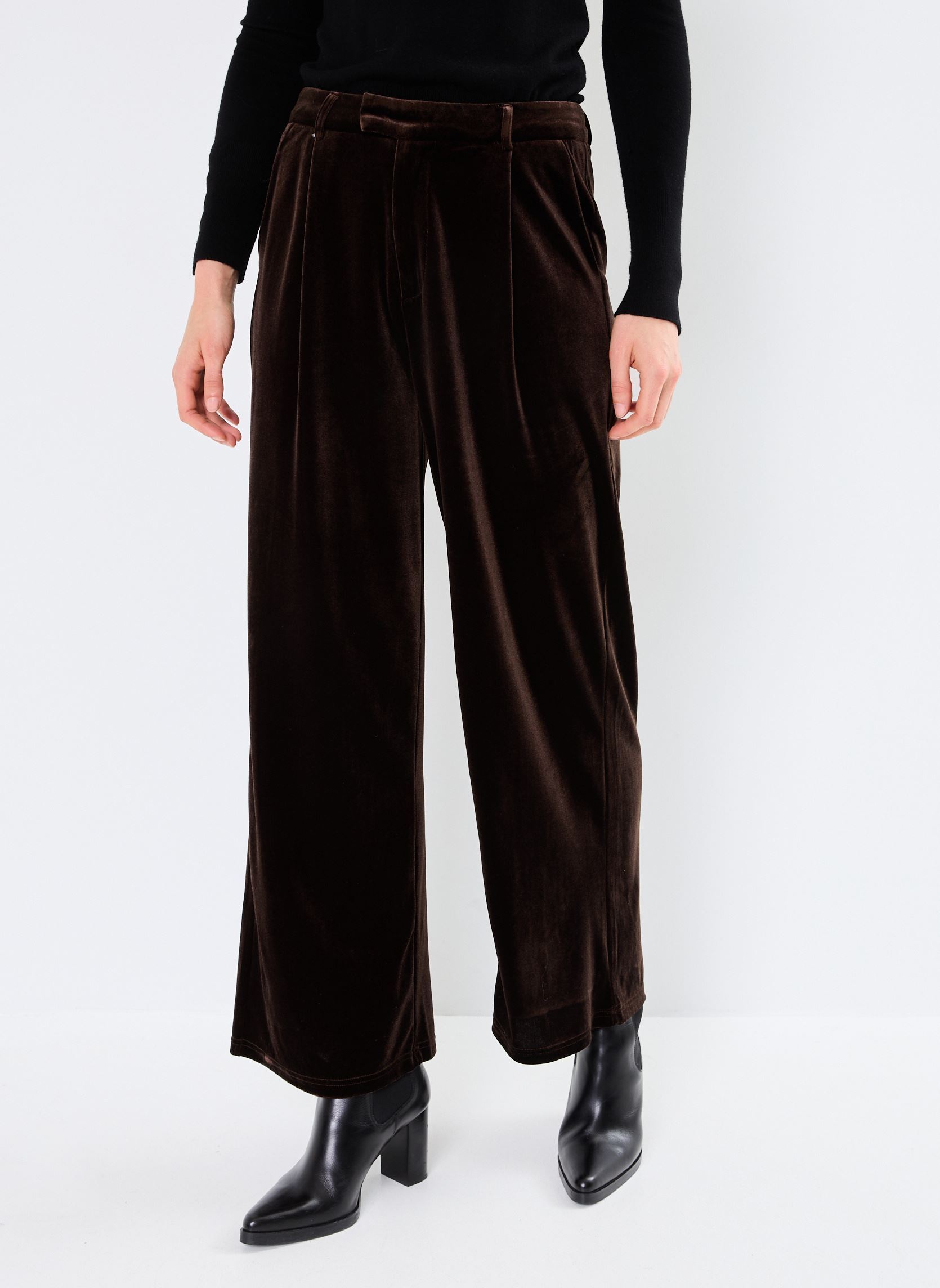 Pantalons droit LADIES KNITTED PANTS T1698CH femme marron Molly Bracken Pantalons droit LADIES KNITTED PANTS T1698CH femme marron CHOCOLATE