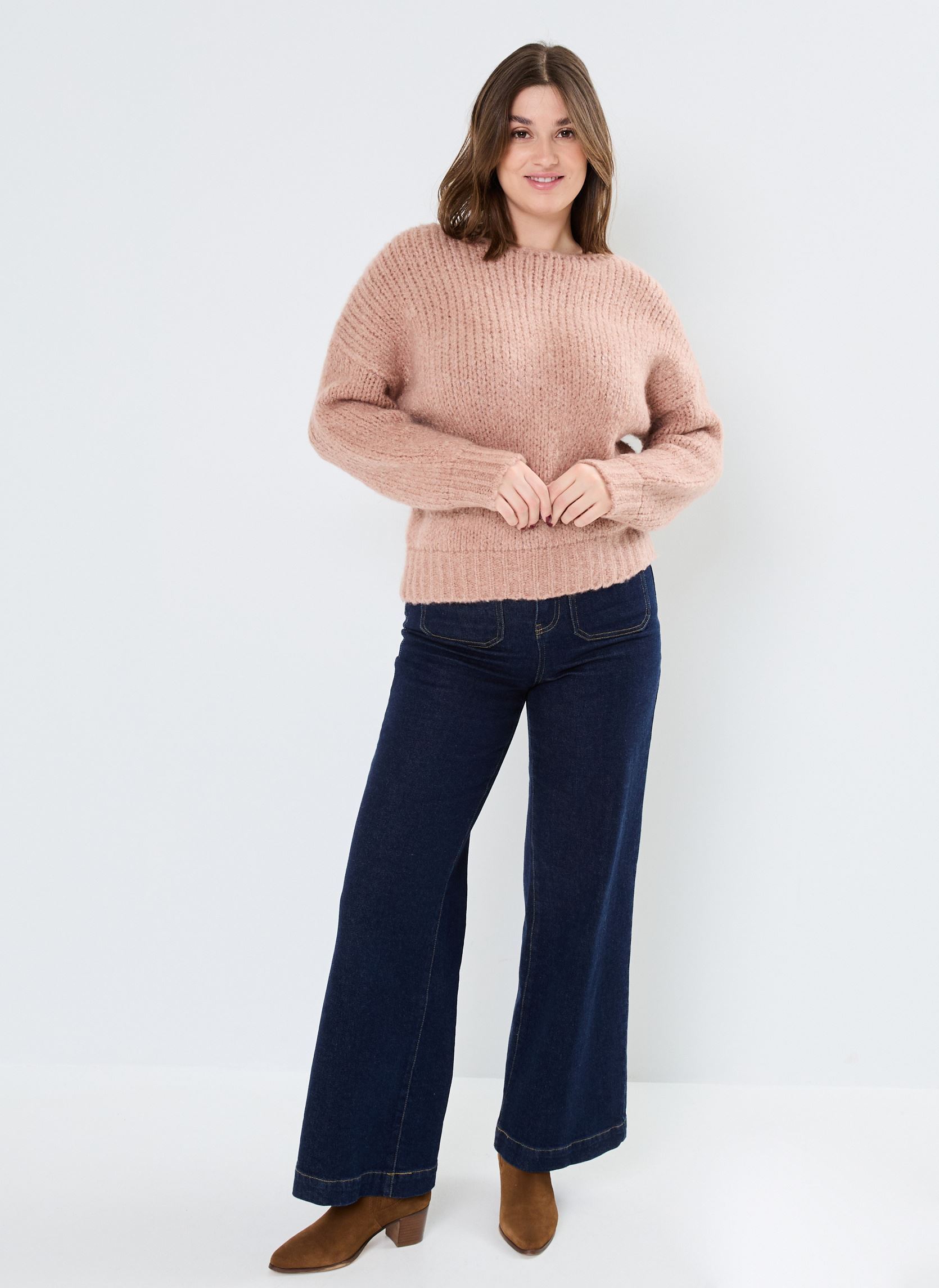 Pulls LADIES KNITTED SWEATER LA1229ACN femme rose Molly Bracken Pulls LADIES KNITTED SWEATER LA1229ACN femme rose PINK