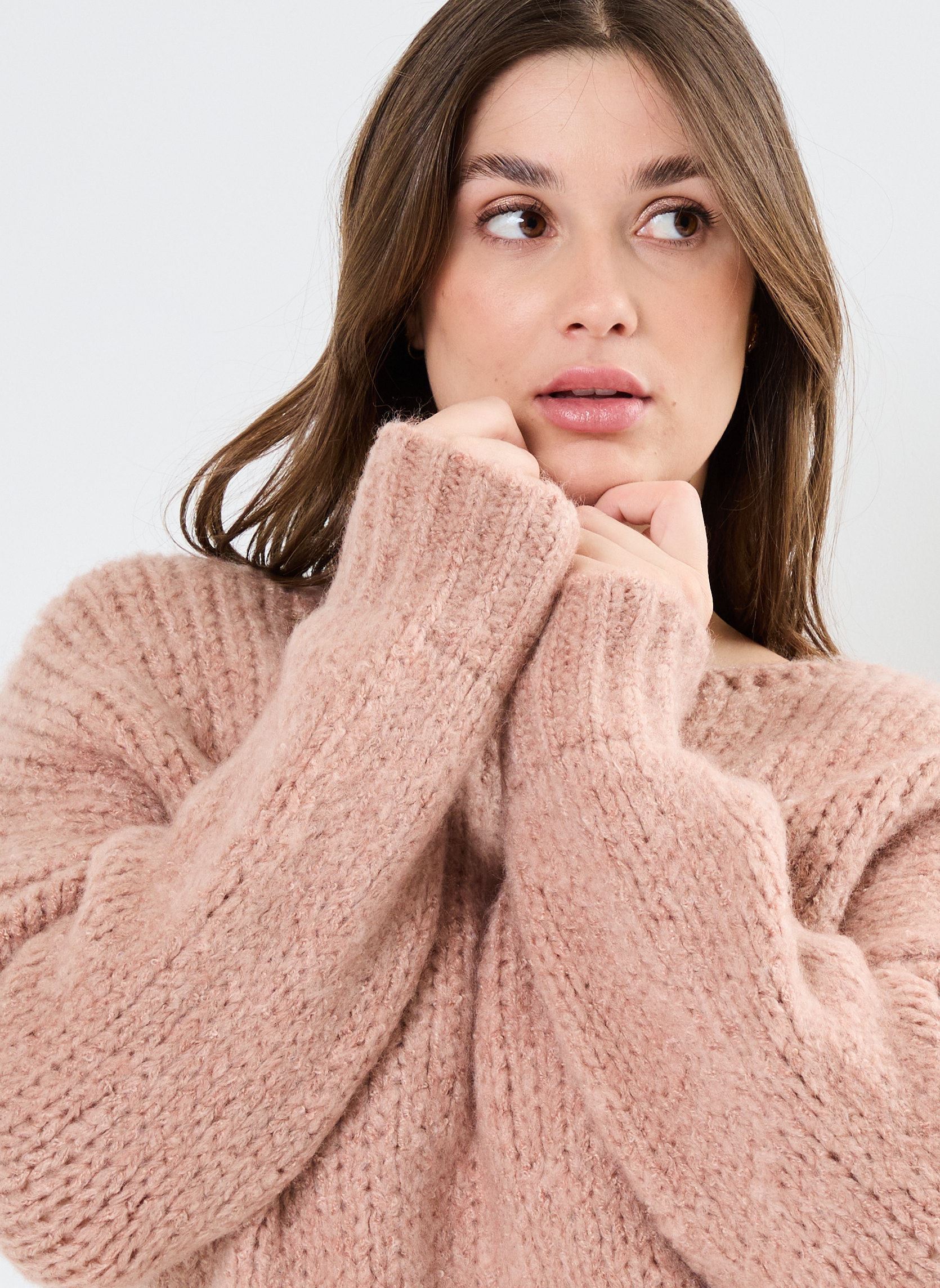Pulls LADIES KNITTED SWEATER LA1229ACN femme rose Molly Bracken Pulls LADIES KNITTED SWEATER LA1229ACN femme rose PINK