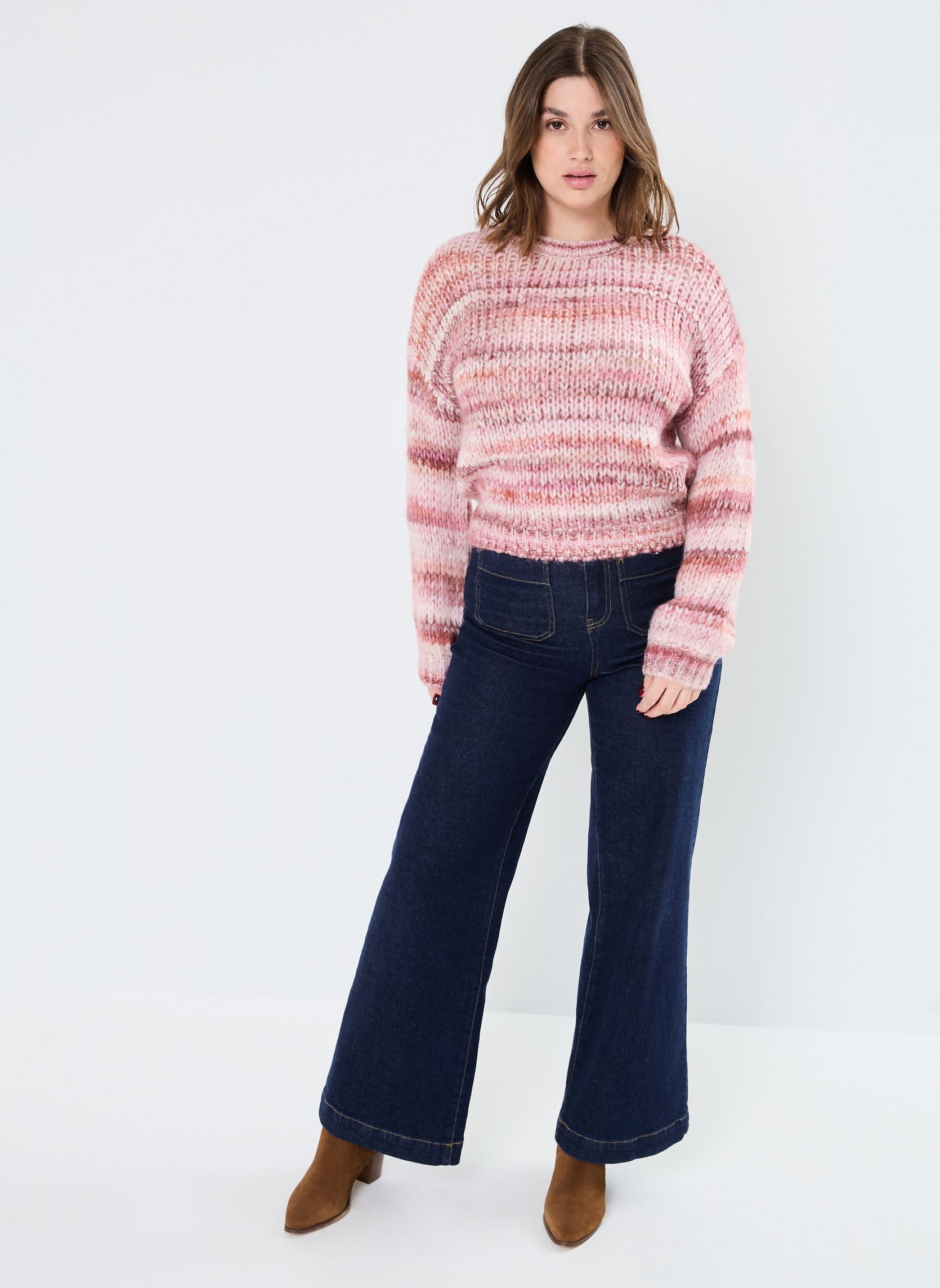 Pullover LADIES KNITTED SWEATER LA1376CN damen rosa Molly Bracken Pullover LADIES KNITTED SWEATER LA1376CN damen rosa PINK