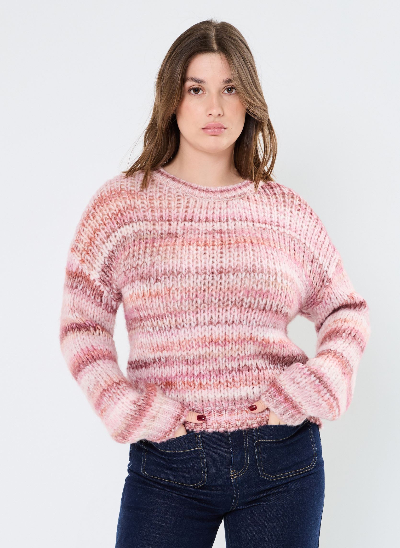 Pullover LADIES KNITTED SWEATER LA1376CN damen rosa Molly Bracken Pullover LADIES KNITTED SWEATER LA1376CN damen rosa PINK