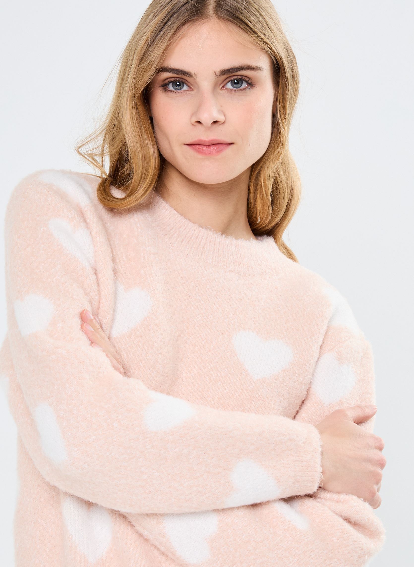 Truien LADIES KNITTED SWEATER LA1599CN dames roze Molly Bracken Truien LADIES KNITTED SWEATER LA1599CN dames roze LIGHT PINK