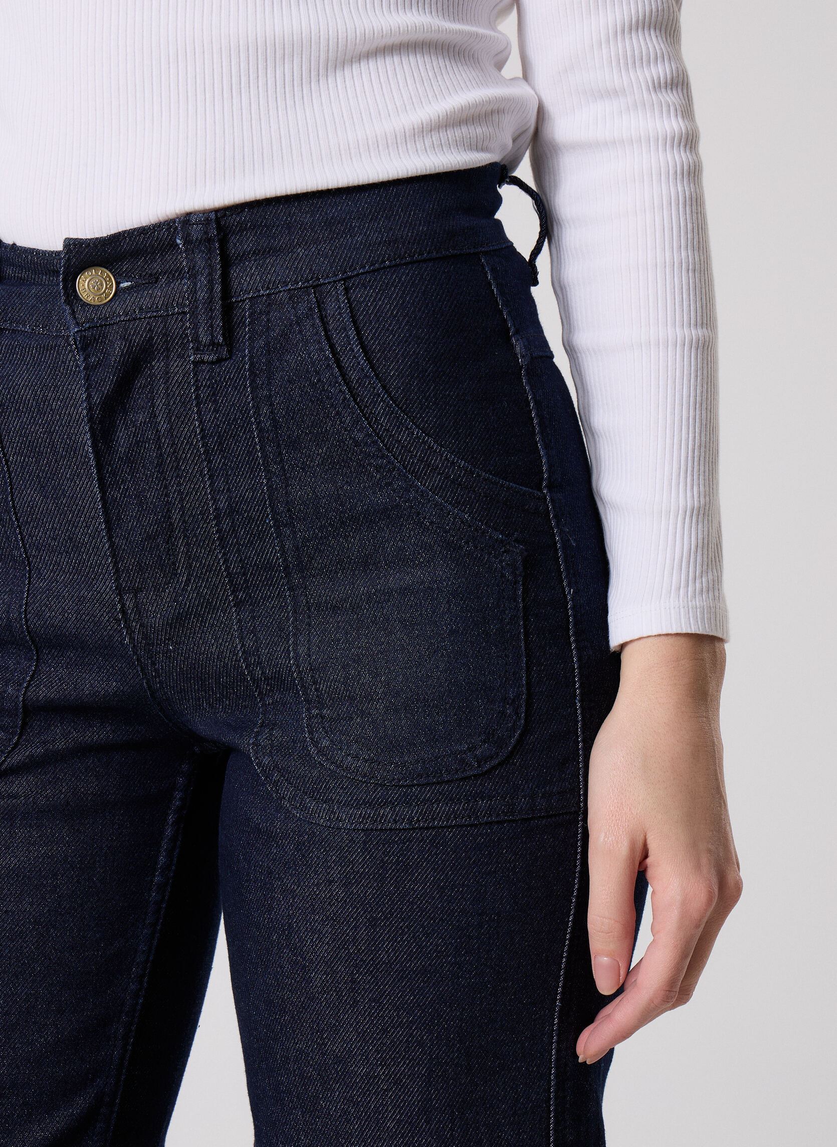 Jeans large LADIES WOVEN PANTS ER137CH femme bleu Molly Bracken Jeans large LADIES WOVEN PANTS ER137CH femme bleu Brut Denim