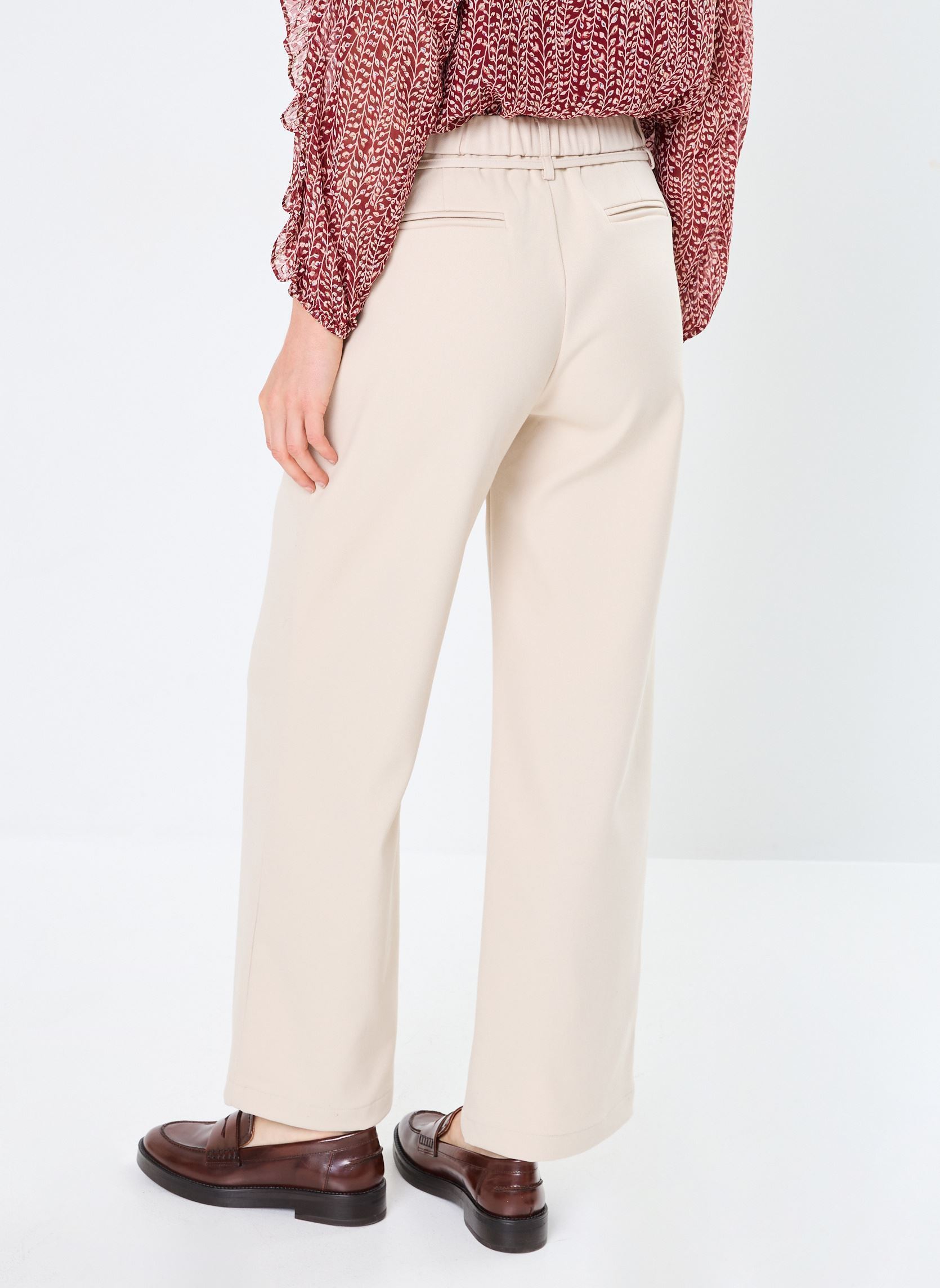 Wijde broeken LADIES WOVEN PANTS T1904CH dames beige Molly Bracken Wijde broeken LADIES WOVEN PANTS T1904CH dames beige Cream