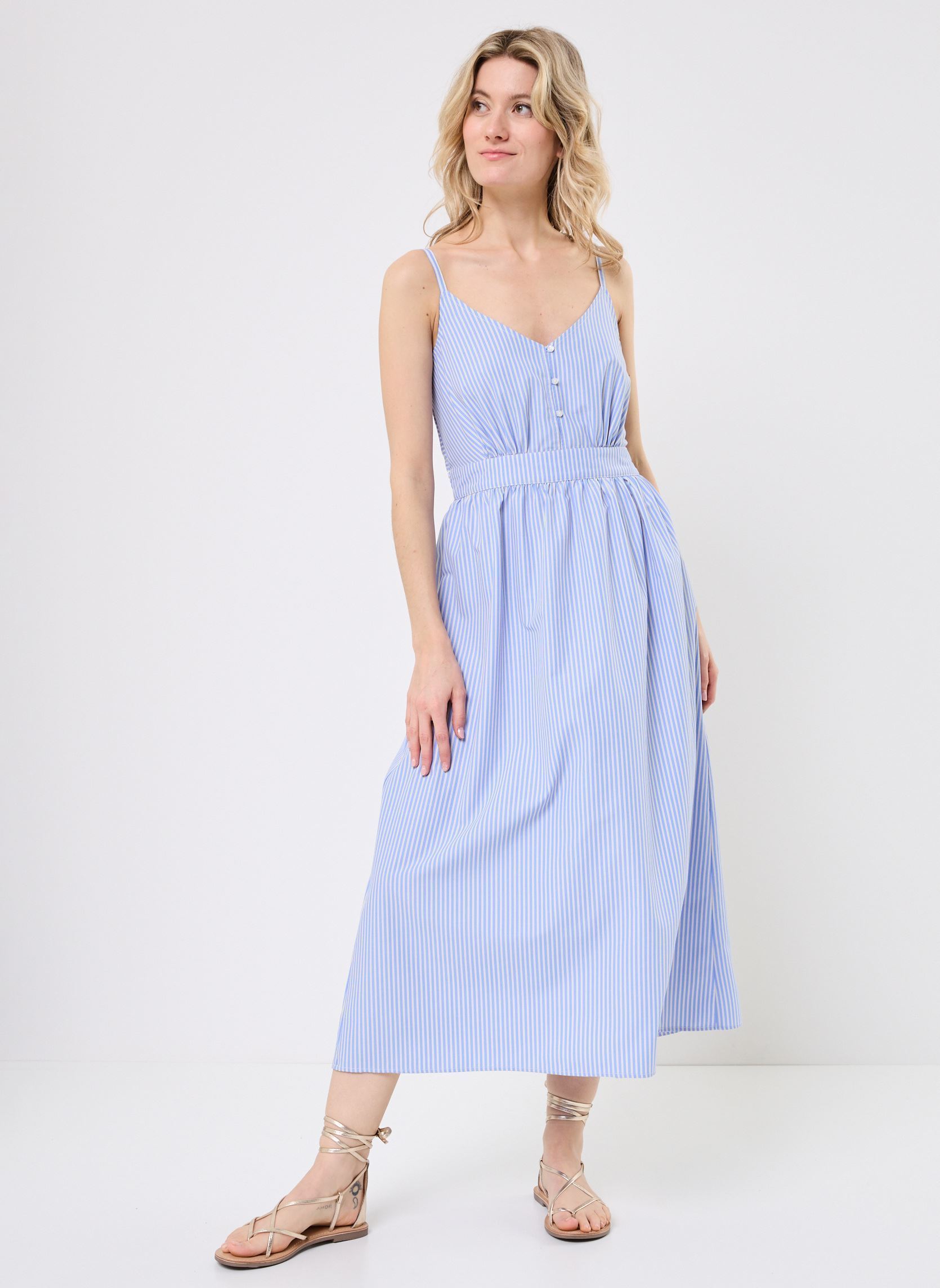 Vestidos largos RINA rayé mujer azul Georgia Rose Vestidos largos RINA rayé mujer azul RAY-ESS-BL