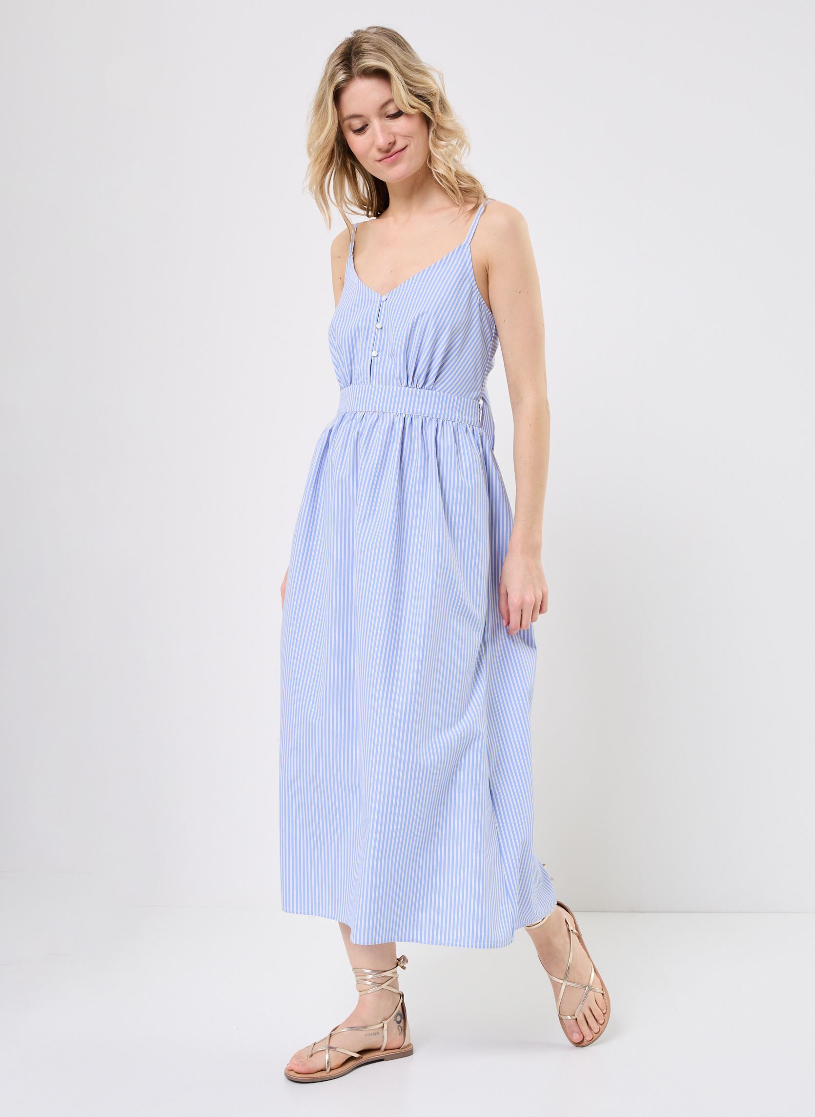 Vestidos largos RINA rayé mujer azul Georgia Rose Vestidos largos RINA rayé mujer azul RAY-ESS-BL