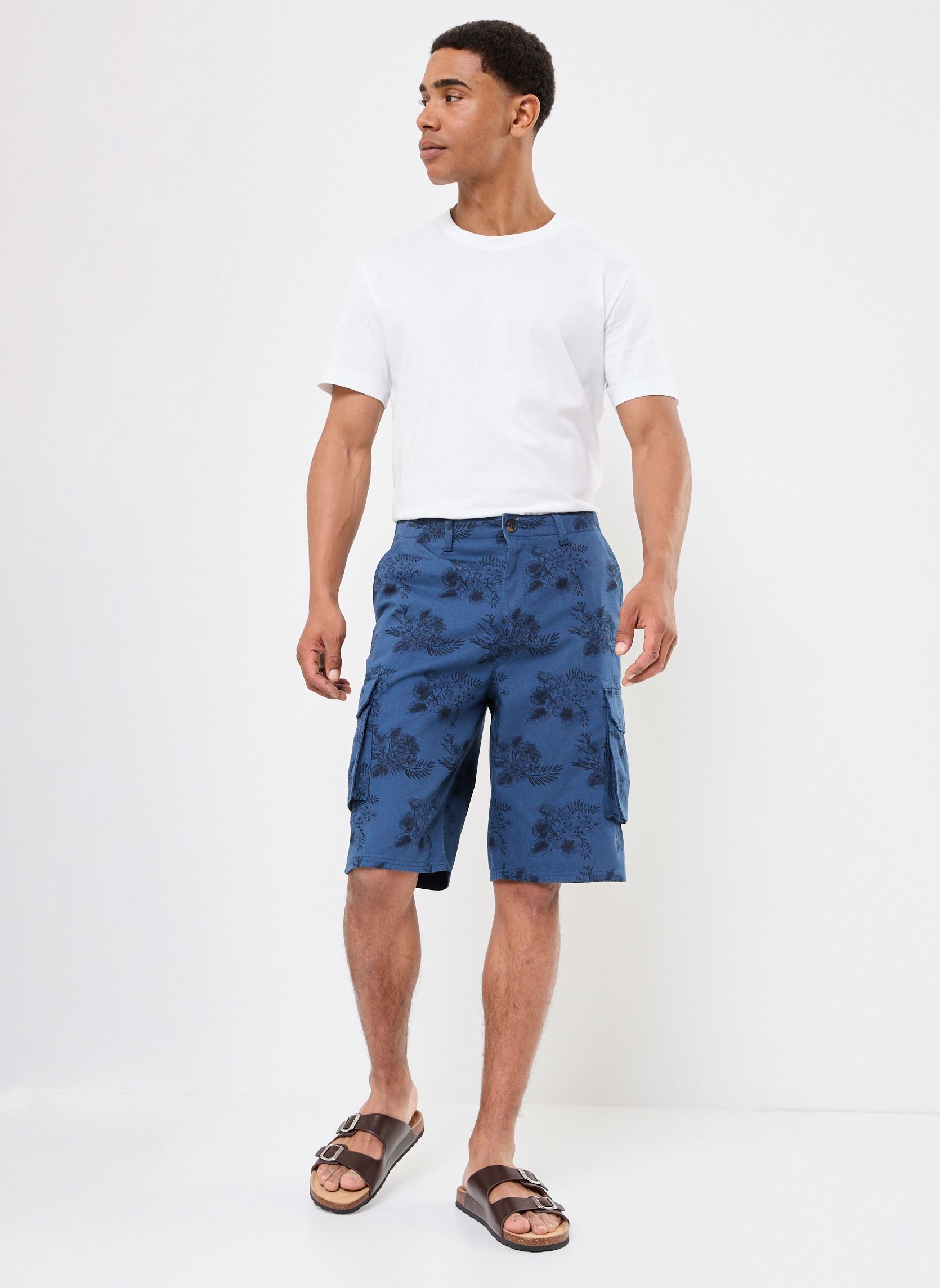 Bermudas SHORT-CARGO imprimé homme bleu MADE BY Bermudas SHORT-CARGO imprimé homme bleu ENSIGN BLUE