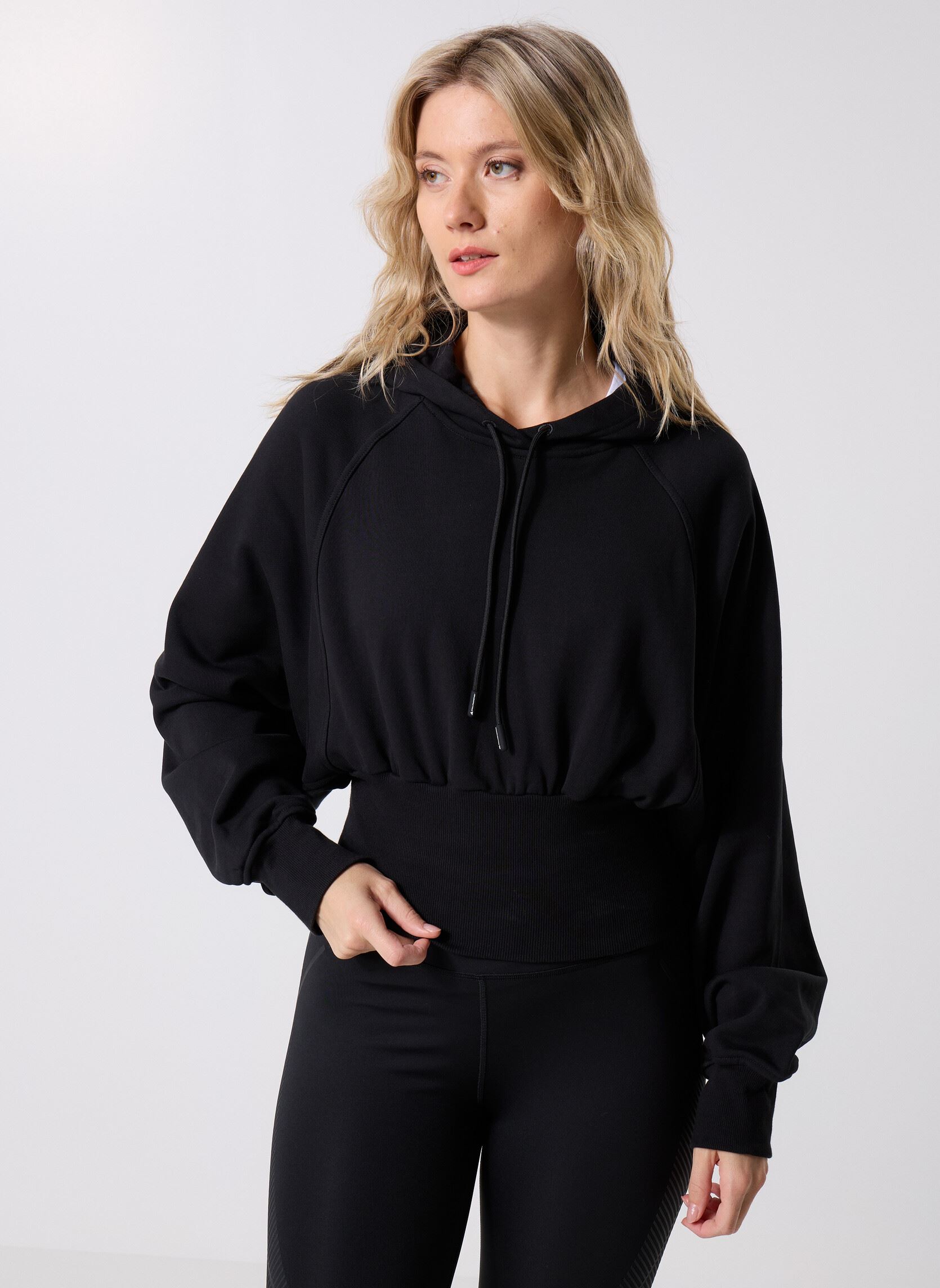 Sweat shirt à capuche court adidas by Stella McCartney