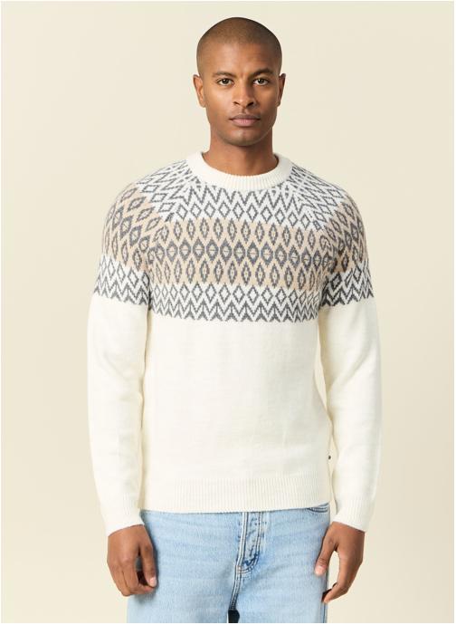 Bonobo Pulls Pulls col rond - JACKLESSH homme blanc
