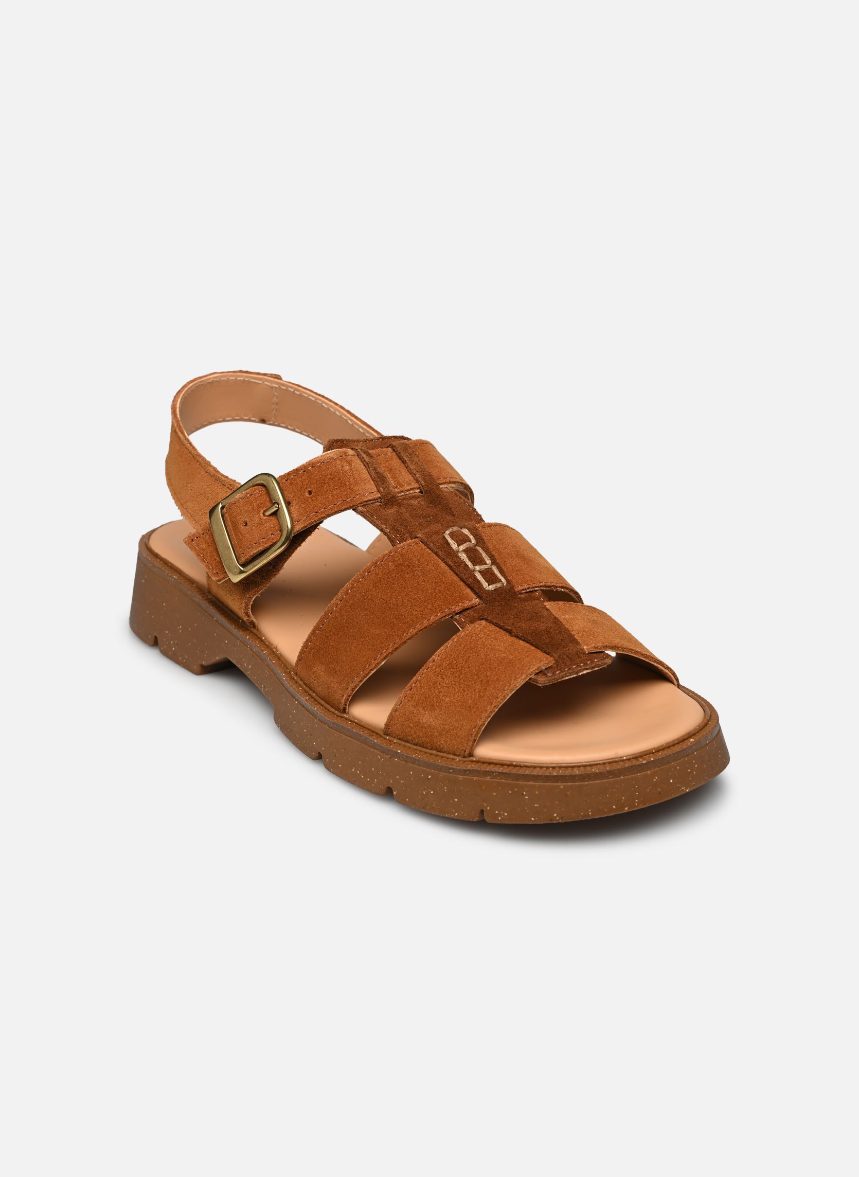 Sandales plates BALLAST VV femme marron Kleman Sandales plates BALLAST VV femme marron CAMEL/ COGNAC
