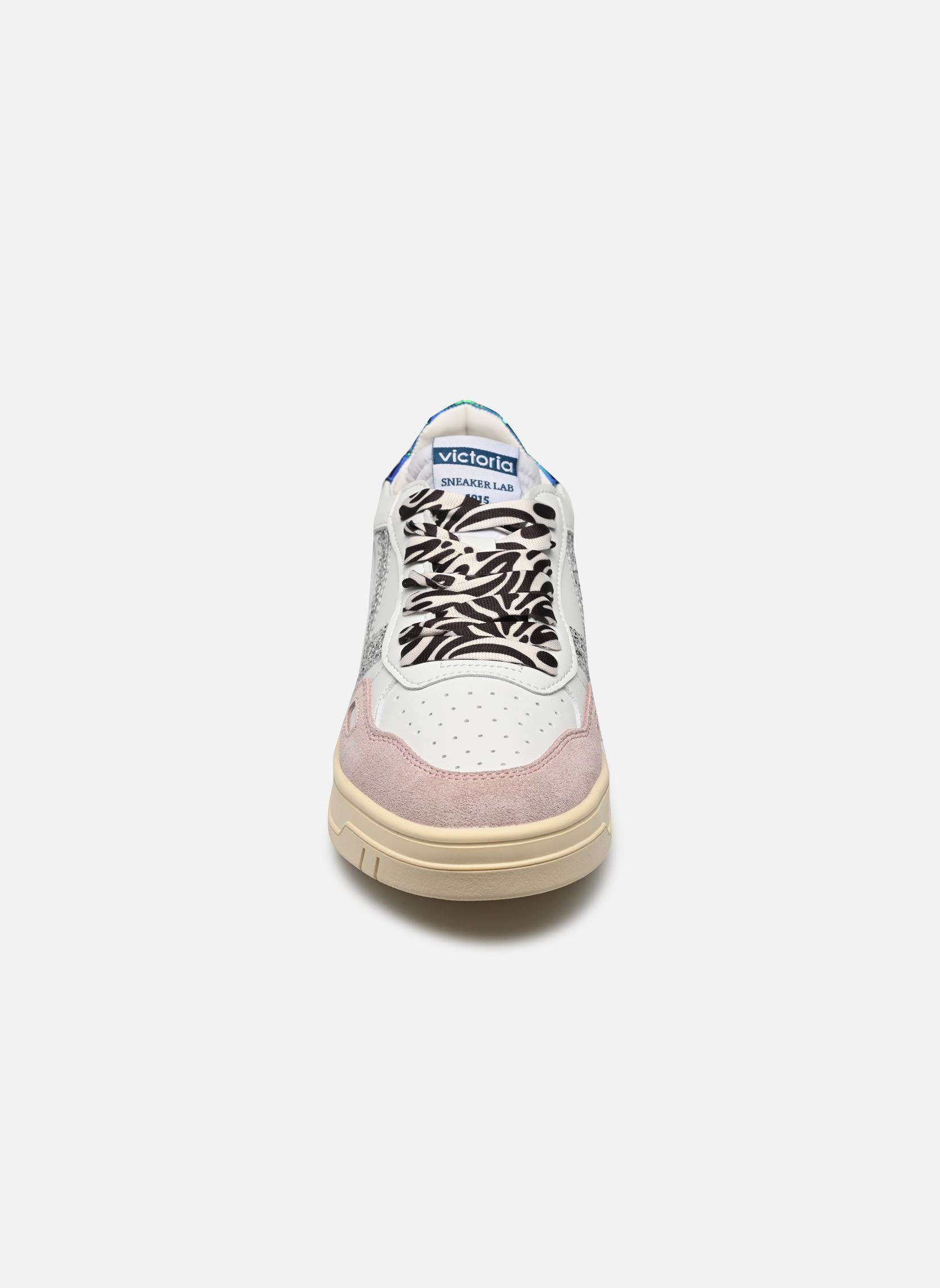 Baskets Seúl Efecto Piel, Serraje & Glitter femme blanc Victoria Baskets Seúl Efecto Piel, Serraje & Glitter femme blanc Rosa