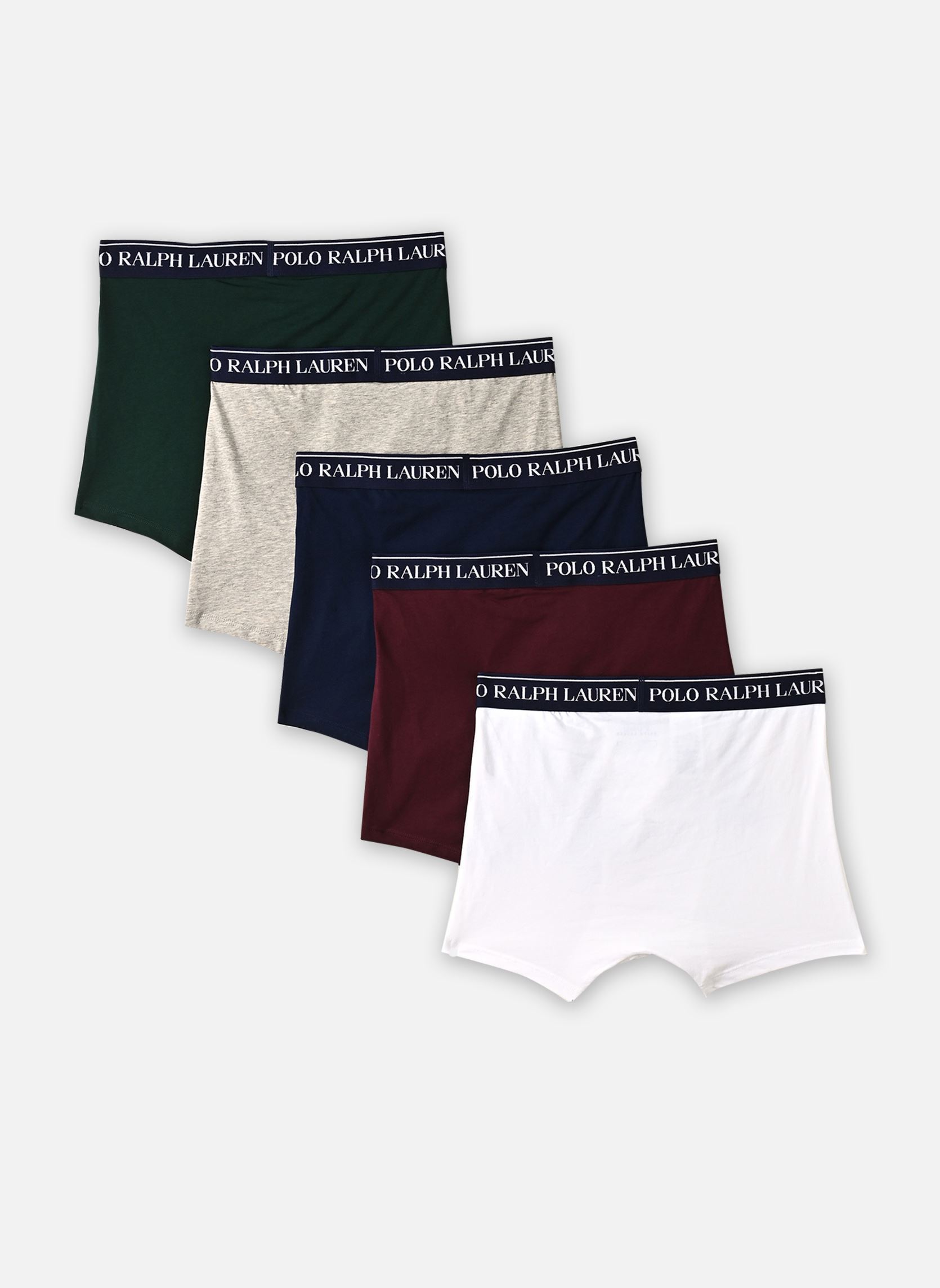Boxers 5 Slips-Boxers Classiques Coton Stretch homme blanc Polo Ralph Lauren Boxers 5 Slips-Boxers Classiques Coton Stretch homme blanc 5PK NVY/GRY/GRN/WINE/WHT