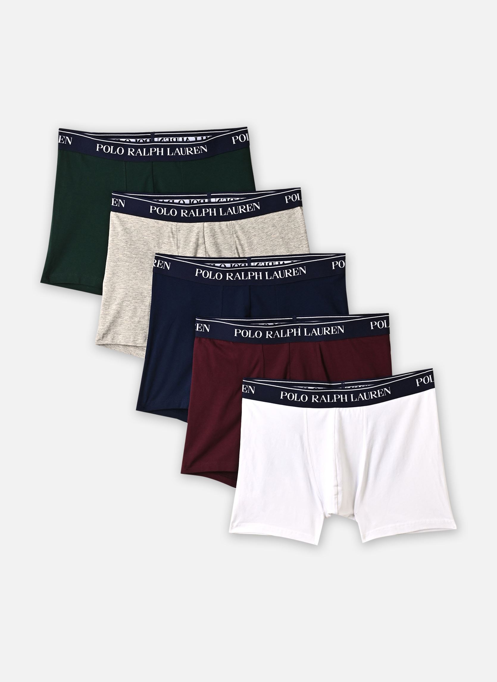 Boxers 5 Slips-Boxers Classiques Coton Stretch homme blanc Polo Ralph Lauren Boxers 5 Slips-Boxers Classiques Coton Stretch homme blanc 5PK NVY/GRY/GRN/WINE/WHT