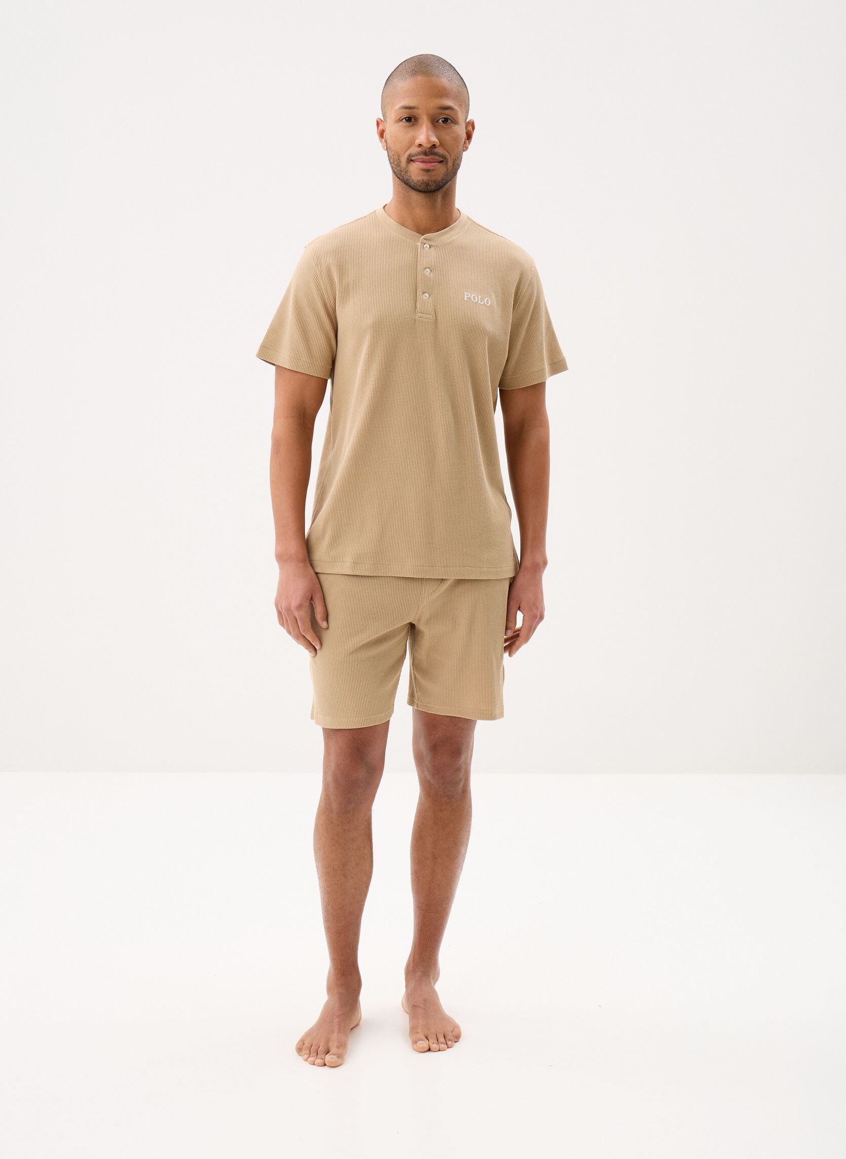 Kurzarm-T-Shirts S/S Henley-Sleep-Top 714965509 herren beige Polo Ralph Lauren Kurzarm-T-Shirts S/S Henley-Sleep-Top 714965509 herren beige VINTAGE KHAKI