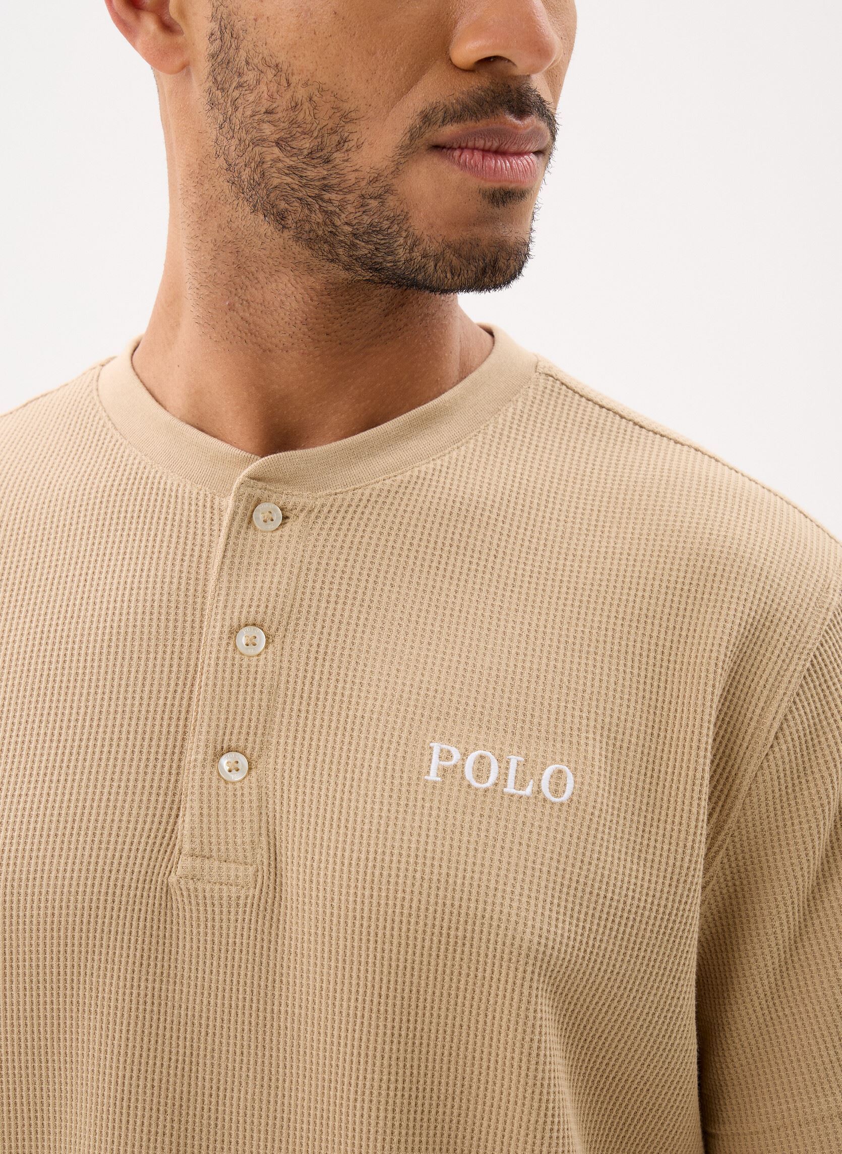 Kurzarm-T-Shirts S/S Henley-Sleep-Top 714965509 herren beige Polo Ralph Lauren Kurzarm-T-Shirts S/S Henley-Sleep-Top 714965509 herren beige VINTAGE KHAKI