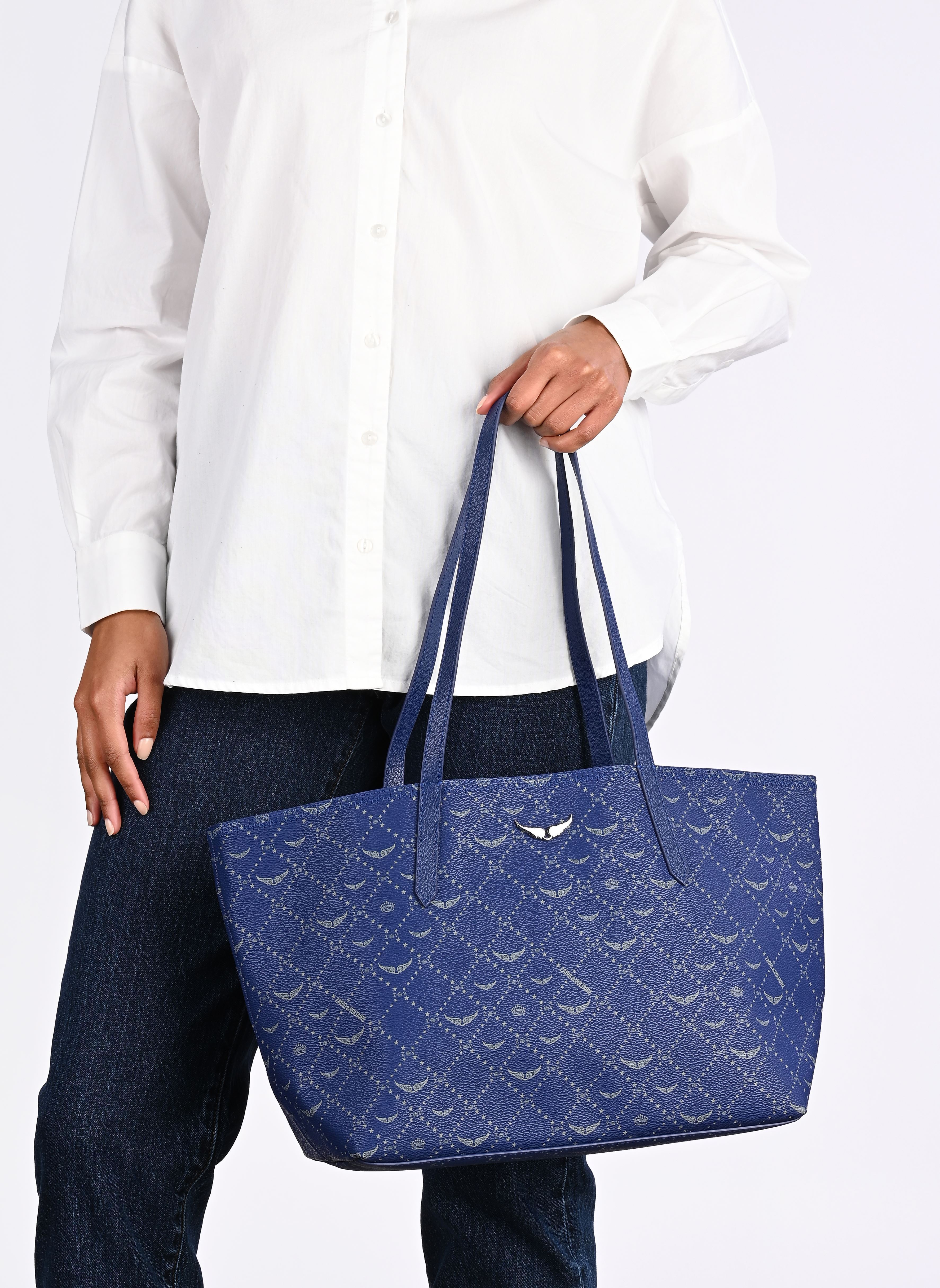 Grote winkelzak Z Shopper Monogram dames blauw Zadig & Voltaire Grote winkelzak Z Shopper Monogram dames blauw ELECTRIC