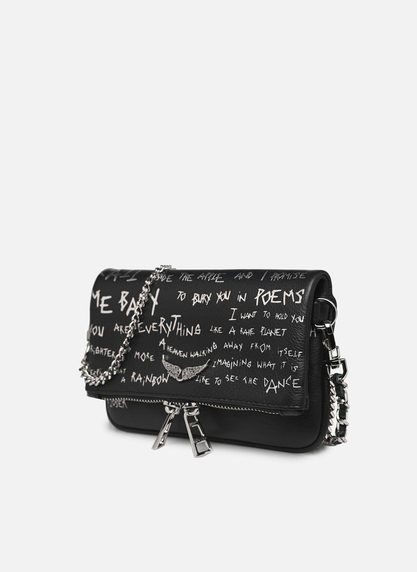 Sacs bandoulière Rock Nano Graffiti femme noir Zadig & Voltaire Sacs bandoulière Rock Nano Graffiti femme noir BLACK