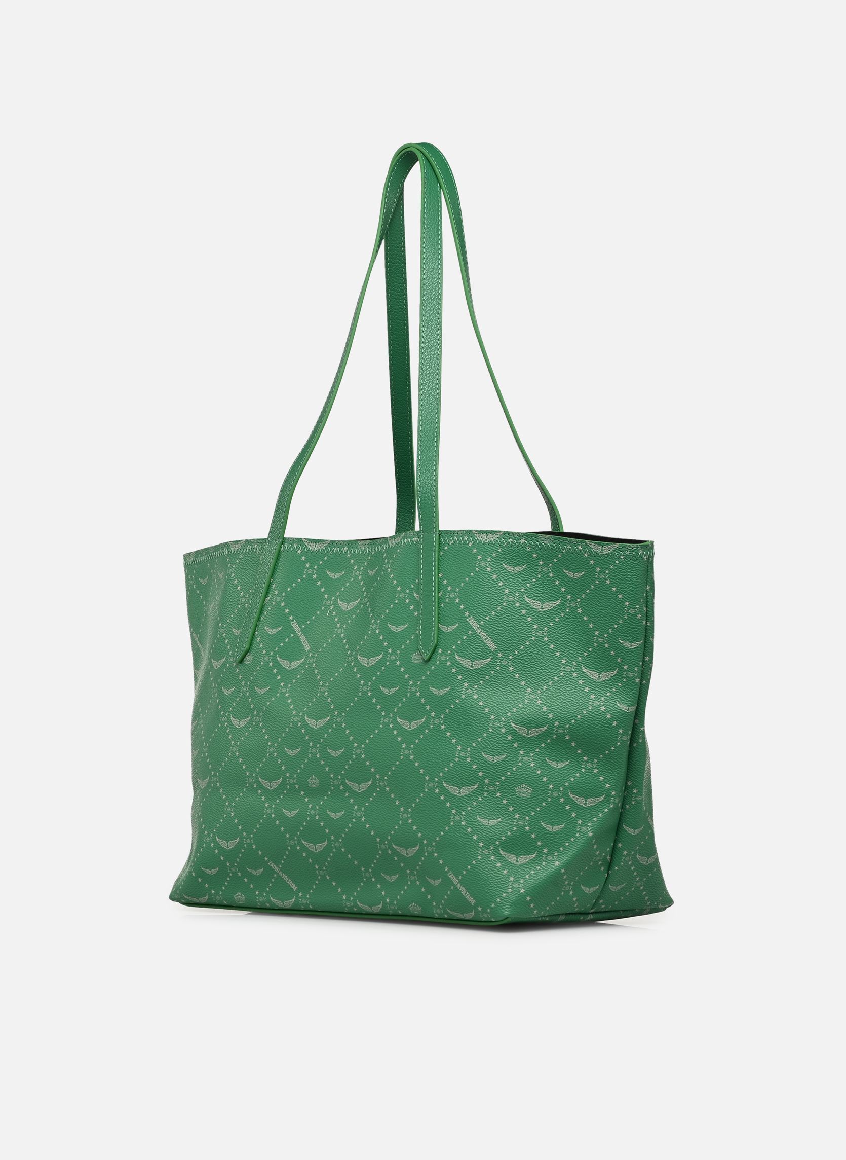 Cabas Z Shopper Monogram Tag femme vert Zadig & Voltaire Cabas Z Shopper Monogram Tag femme vert EPIC